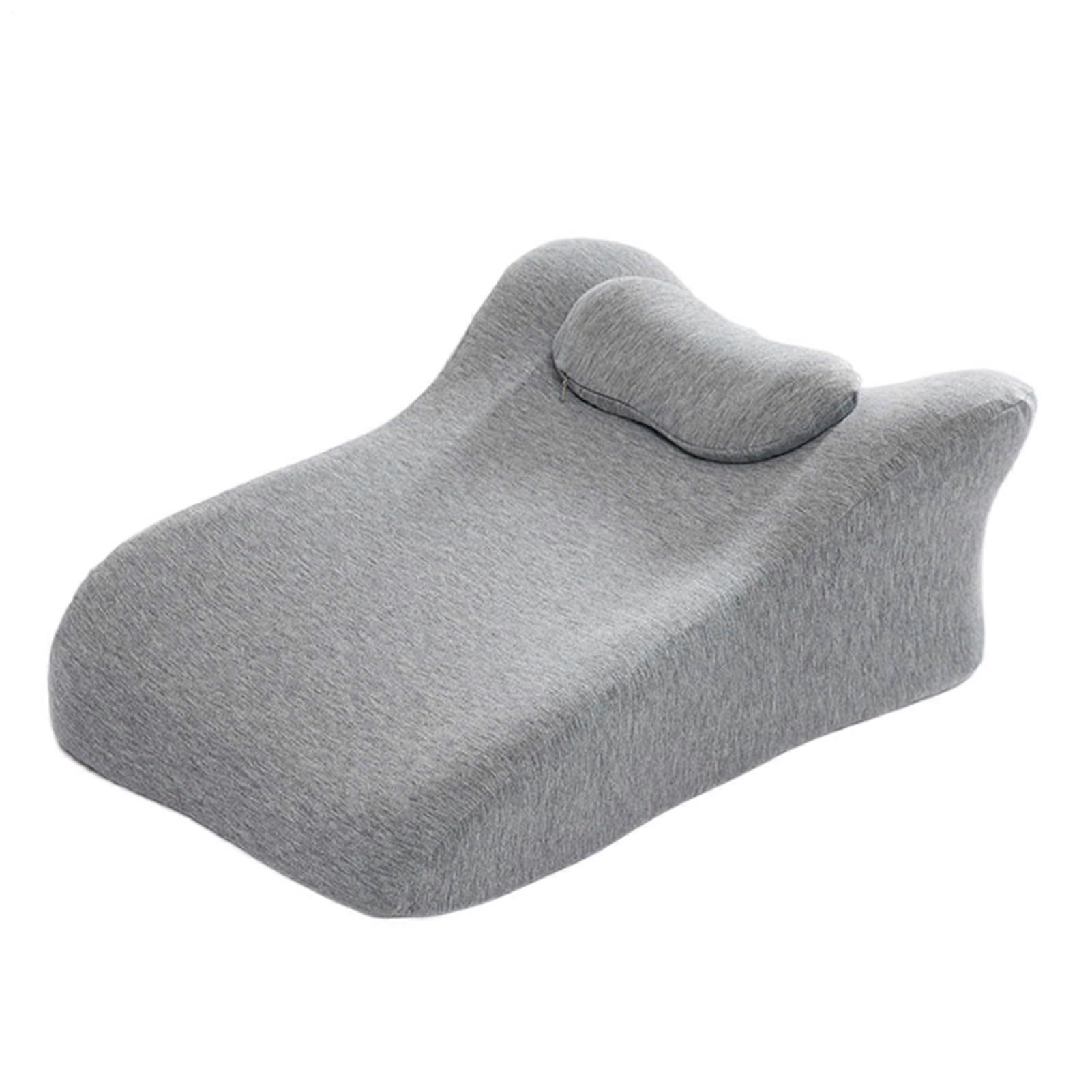 Back Wedge Pillow for Bed Memory Foam Pillow Face Down Inclined Pillow Breathable Back Support, Leg Elevation Tool Light Gray