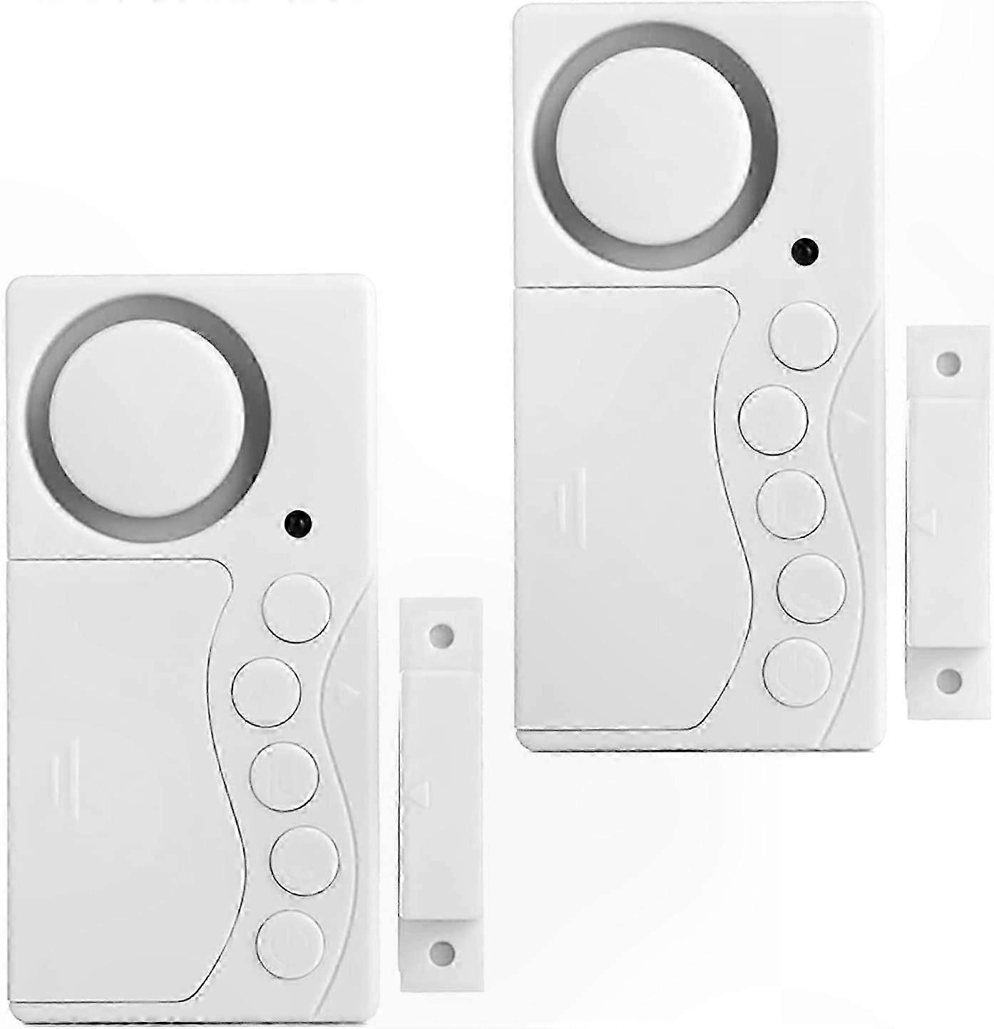 Wireless Door Alarm with 3/15/30/60 Sec Delay, 4-in-1 Security Sensor for Windows, Freezers, and Fridges, Loud 108dB Alert