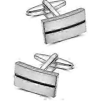 Simple Stripes Cufflinks Plated Metal Geometric Shape Cuff For Mens