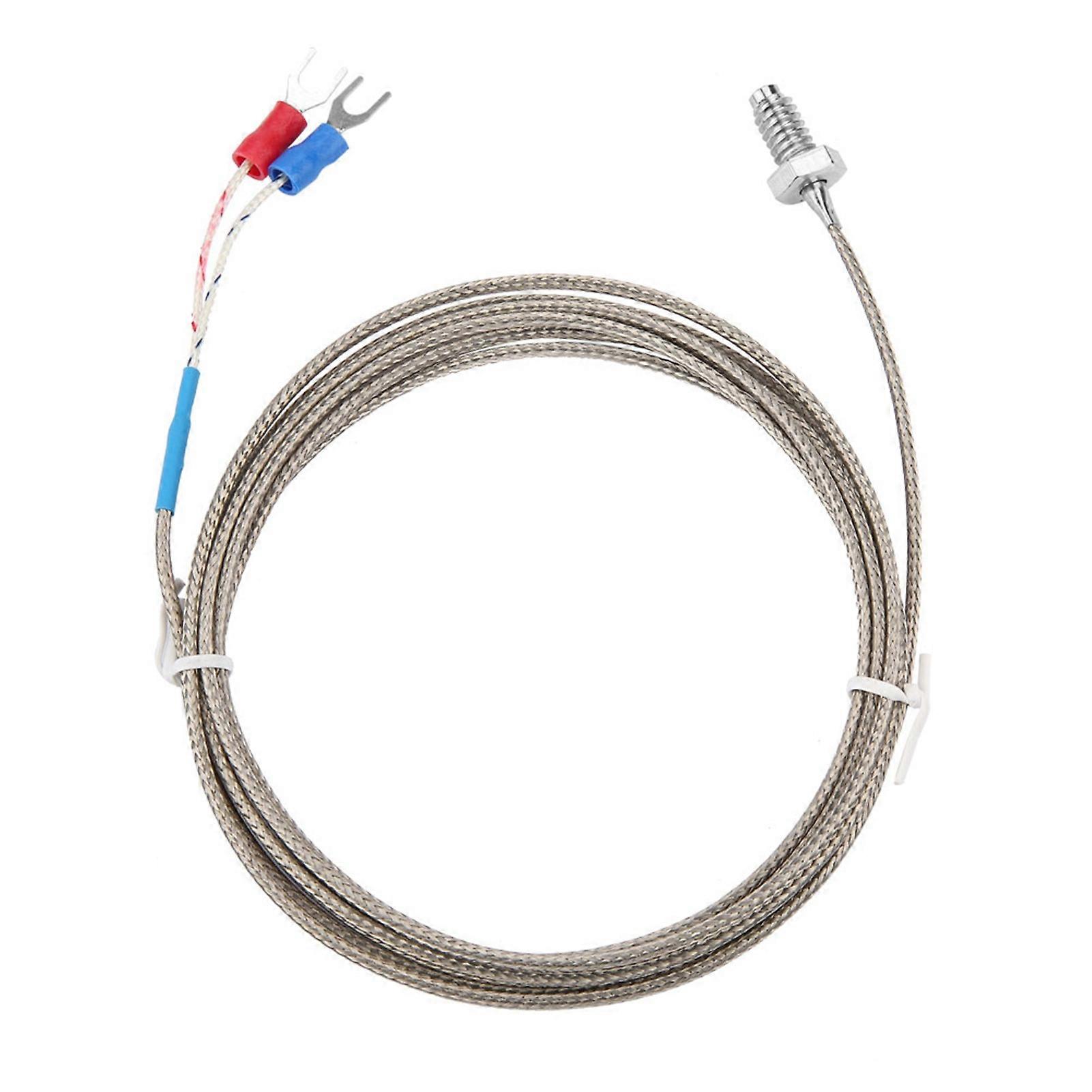 2M Length M6 BSW Screw Thread Temperature Measuring Probe K Type Thermocouple Cable