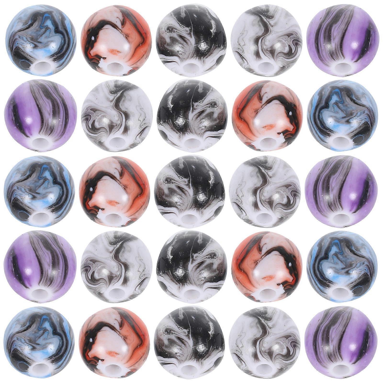 200pcs Resin Spacer Beads for DIY Crafts, Round Loose Beads for Jewelry Making, Hair Accessories & Delicate Decorations