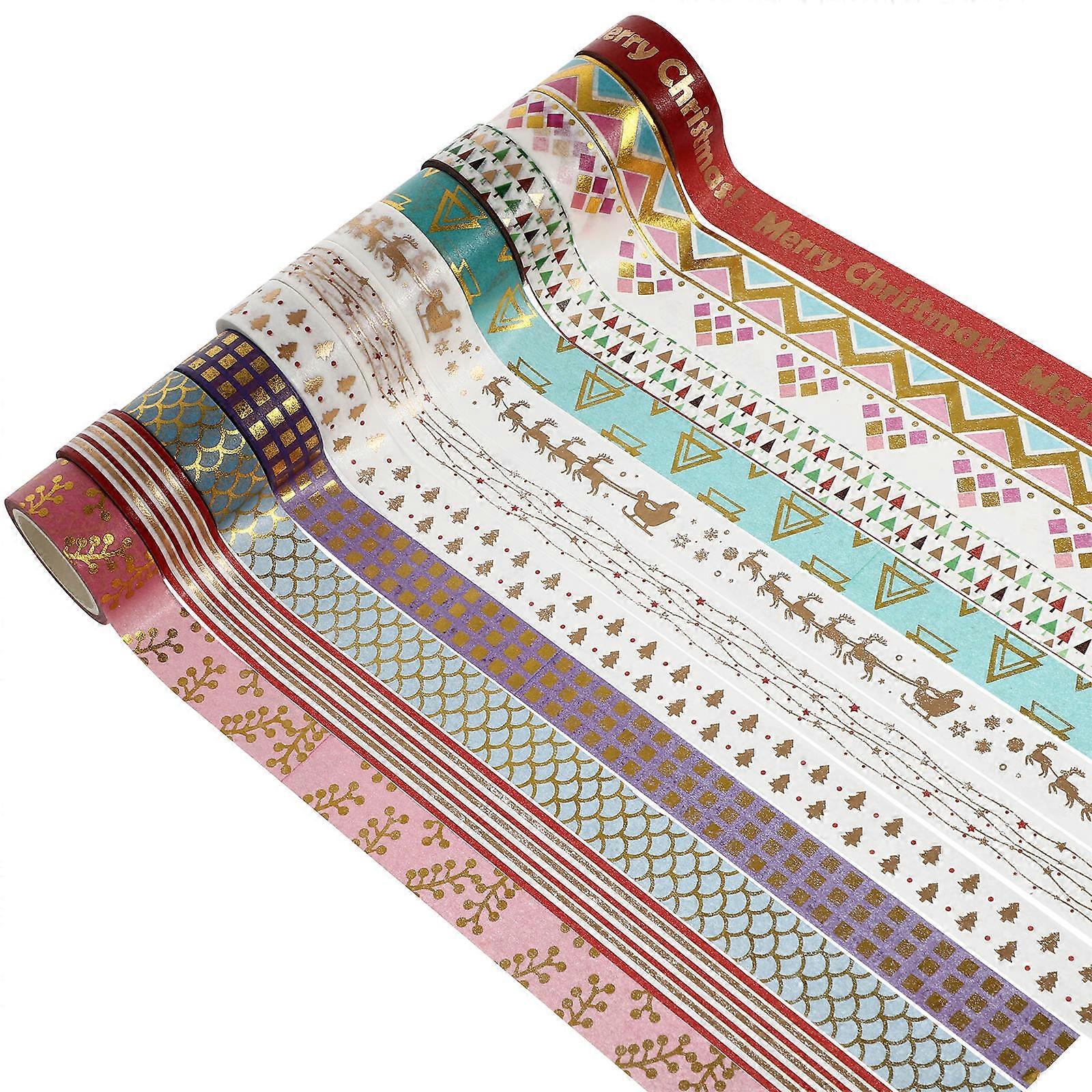 Crafting 12Set Assorted Color Christmas Themed Decorative Tapes For New Year Celebration Projects