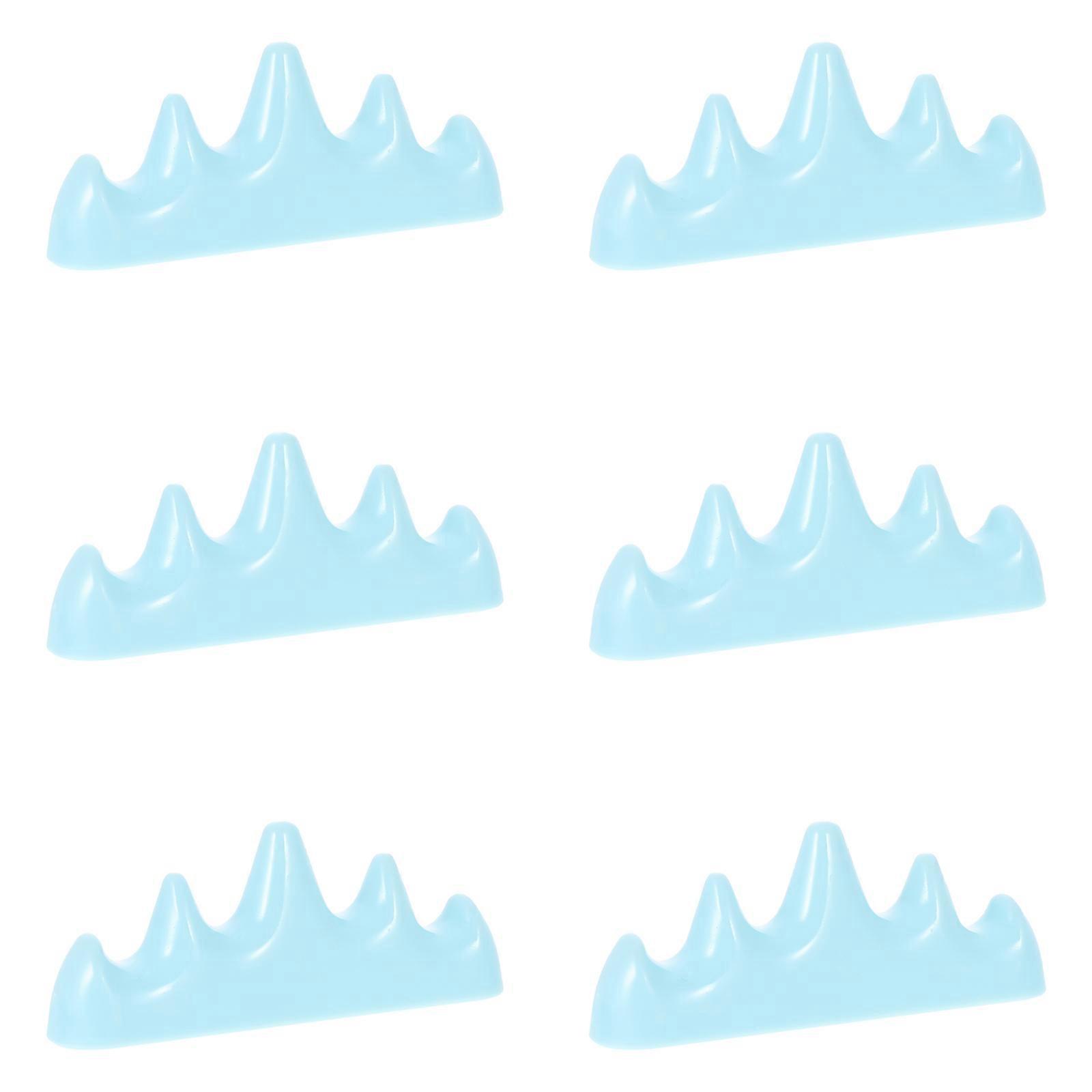 Chinese Calligraphy Brush Holder 6Pcs Pen Stand For Students Sky-Blue Rectangular Storage