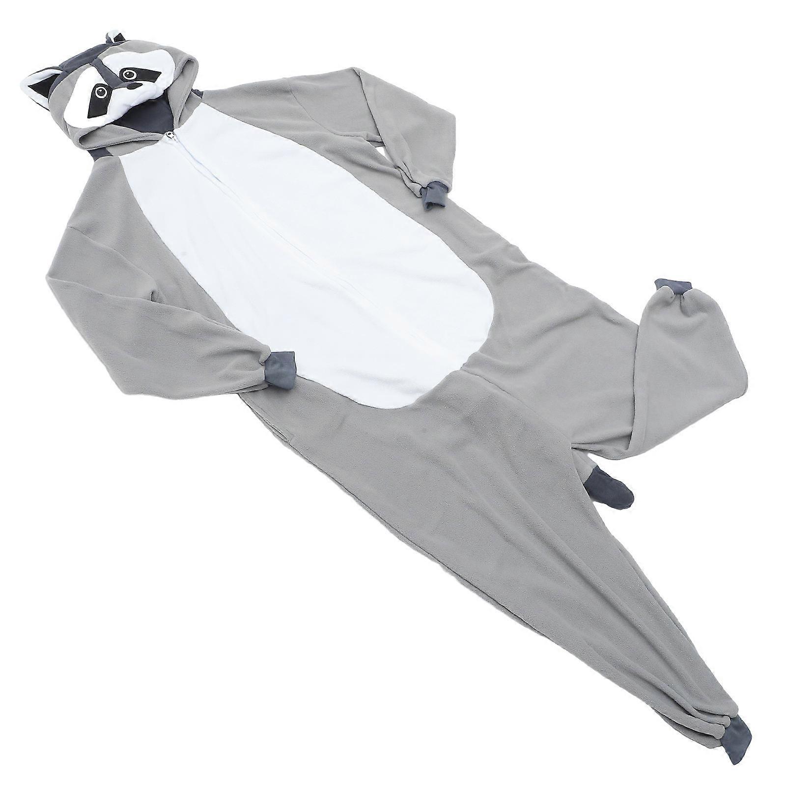 Casual Nattkläder Tecknad Pyjamas Långärmad Tvättbjörn Kostym Hem Kläder Storlek XL Lätt att bära 1Pack