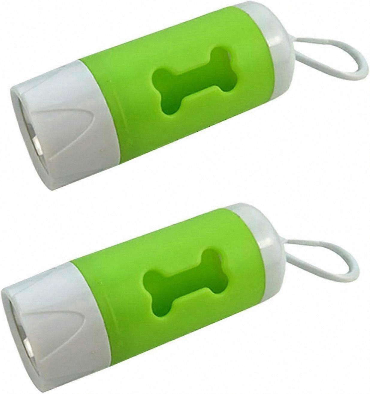 2er-Pack LED Taschenlampe Hundekotbeutel Spender Halter für Spaziergänge