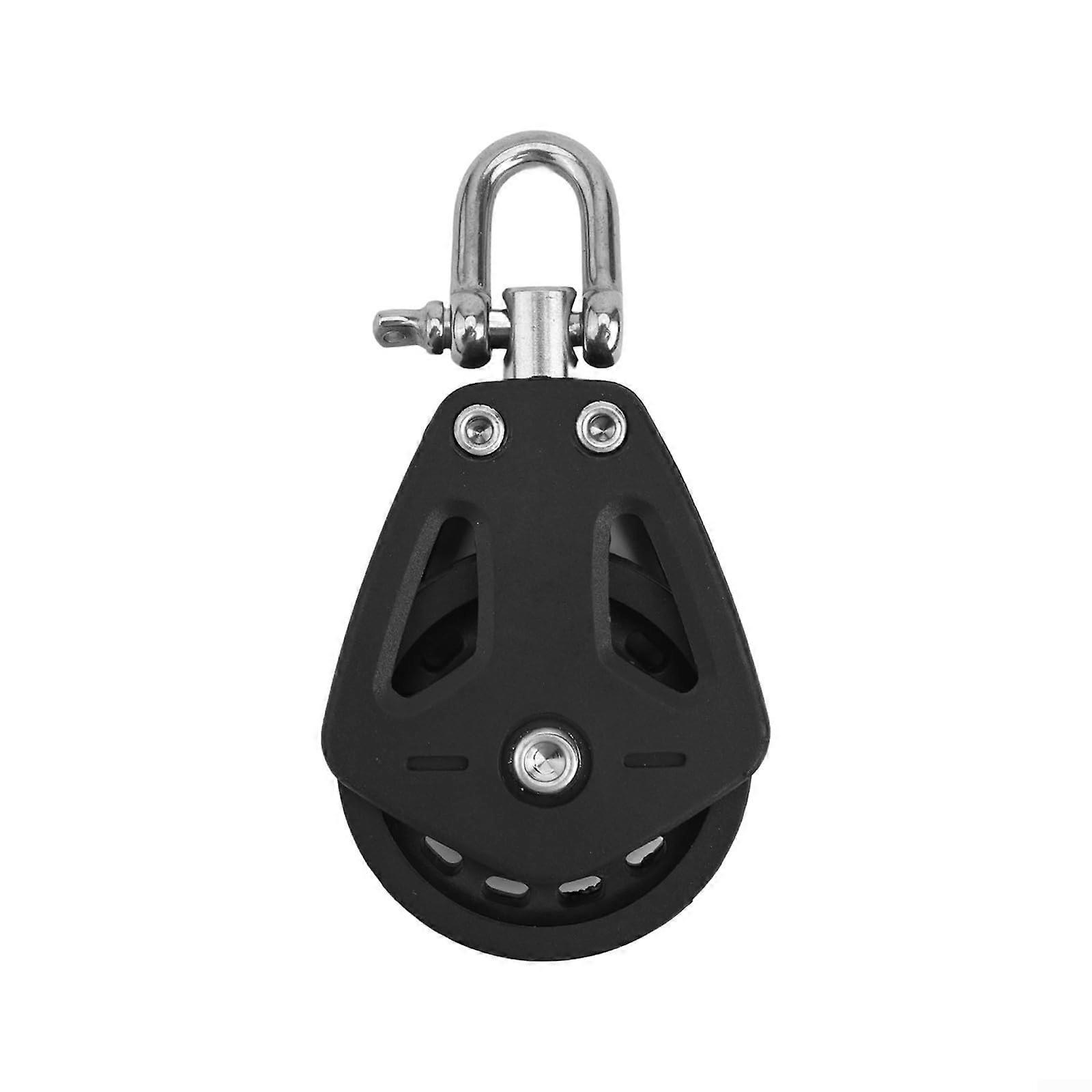 Heavy Duty Marine Pulley Block with Smooth Bearing Design, Accommodates Up to 10mm Line Diameter for Various Applications