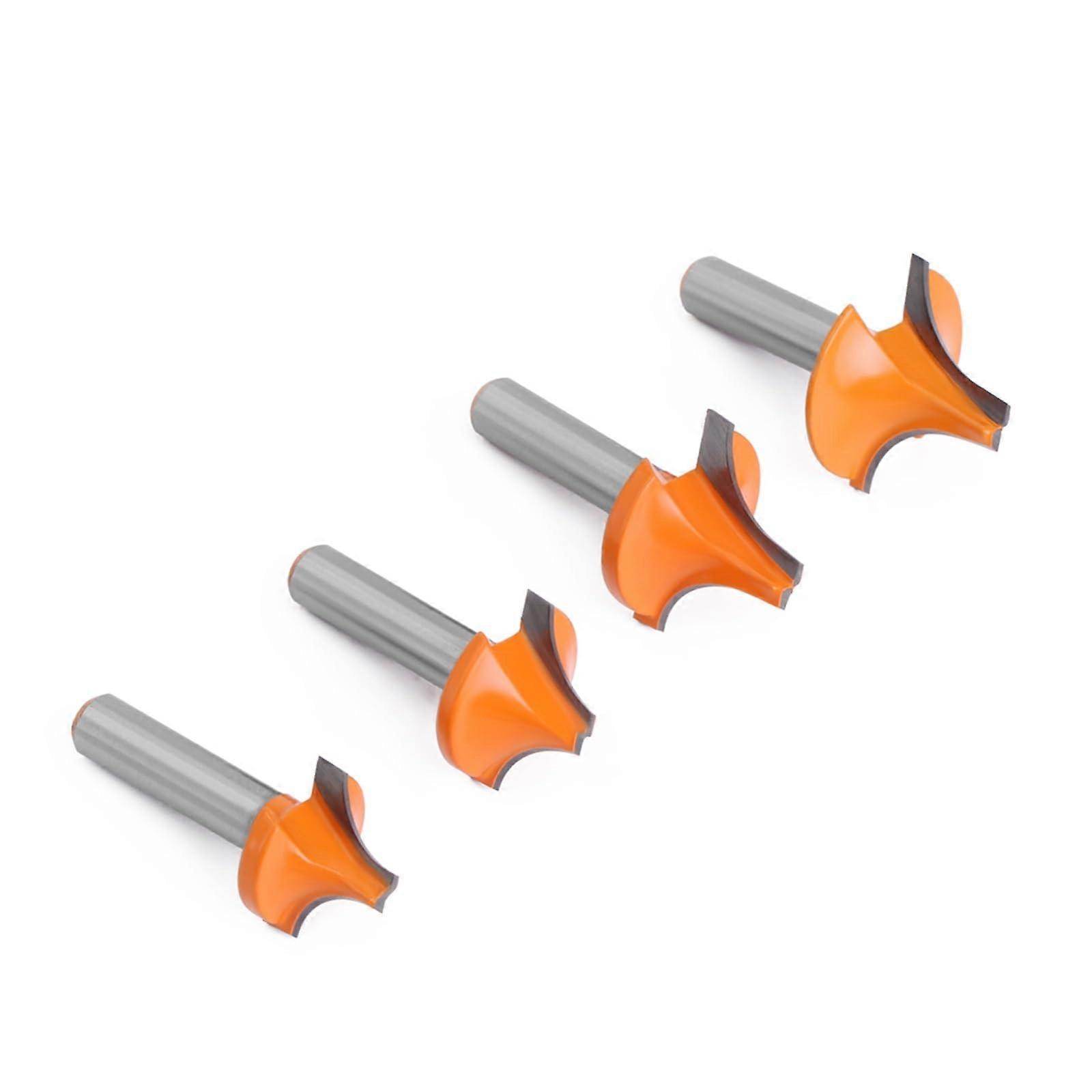 8 mm Shank Round-Over Bit Set of 5, Tungsten Carbide Milling Cutters for Woodworking Engraving Machine