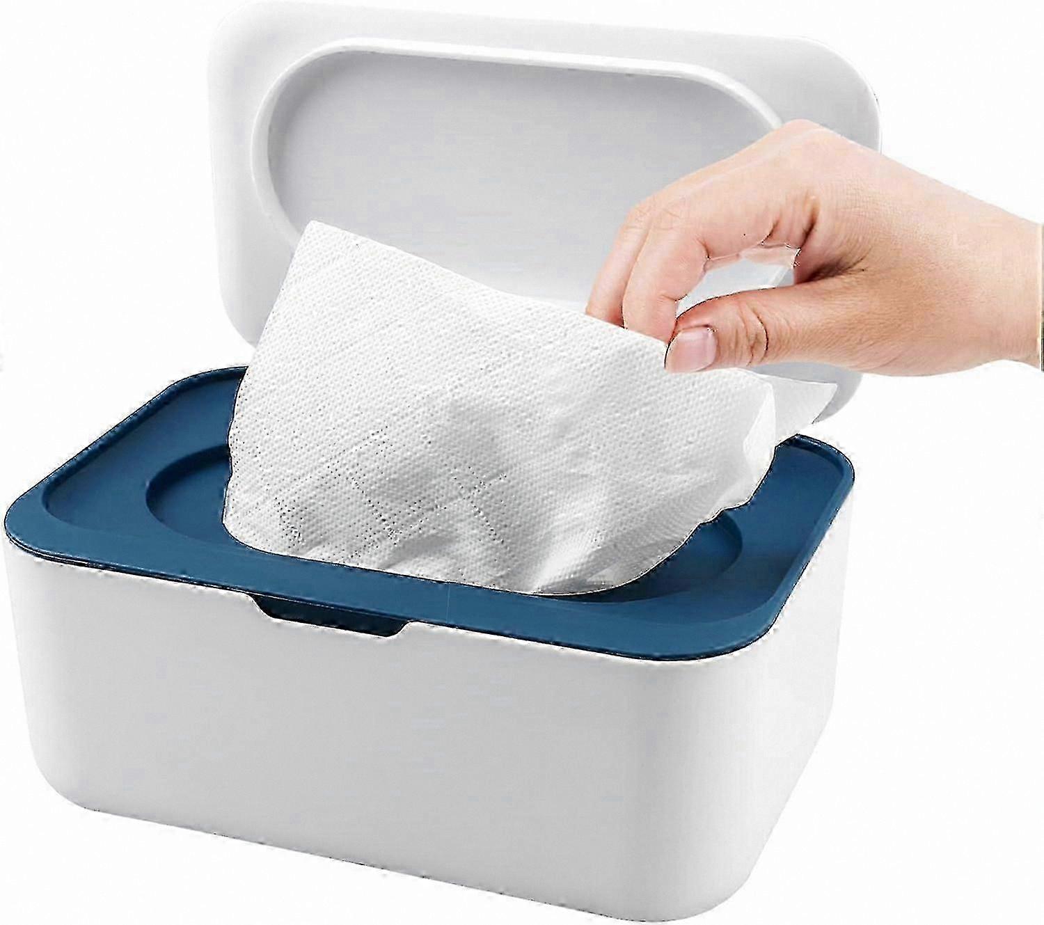 Sealable Wipes Dispenser Box for Dry and Wet Tissues with Lid for Bathroom and Nursery Use