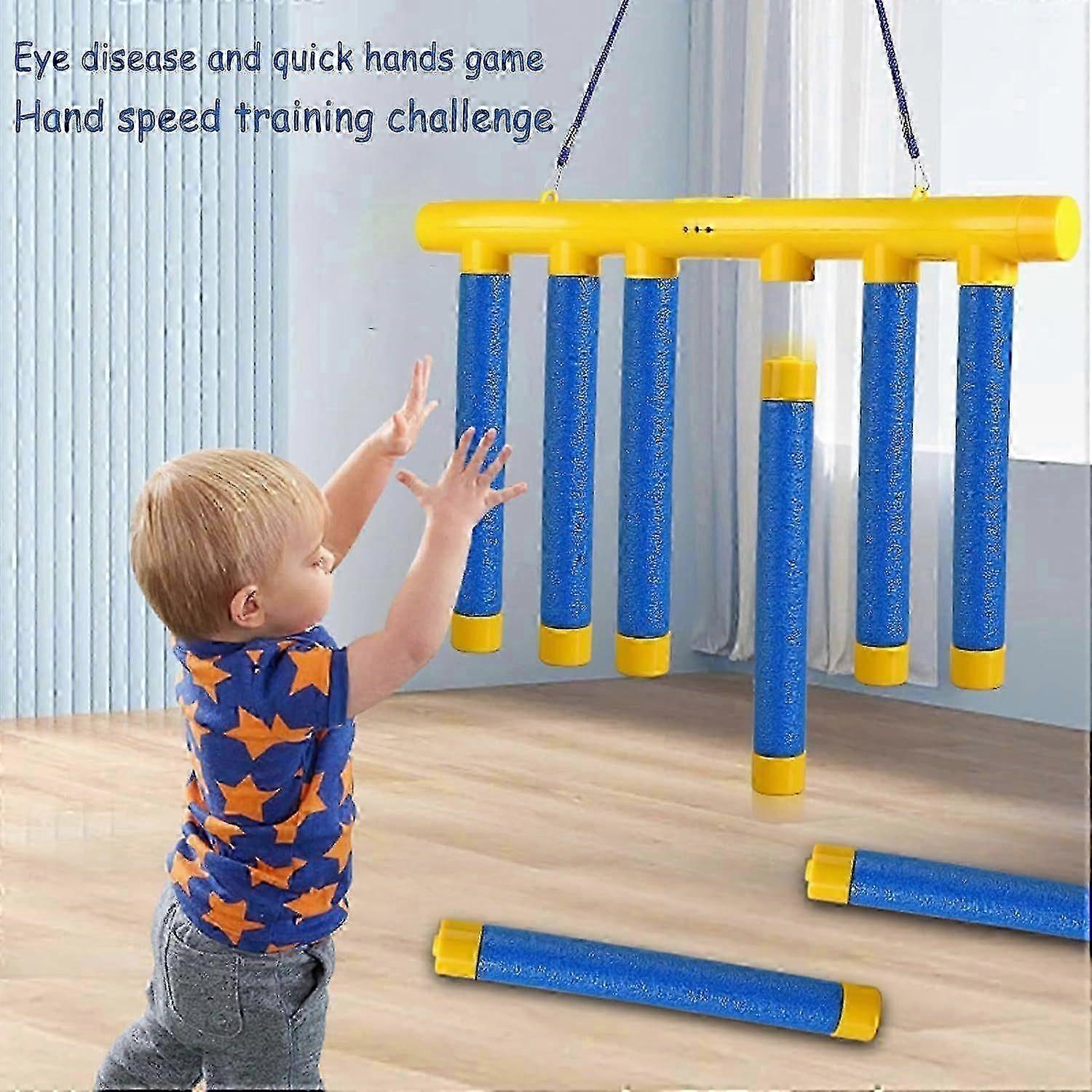 Reflex Challenge Game, Drop Sticks Game, Hand Eye Coordination Reaction Training Toy, 3 Adjustable Speed, With Remote Control