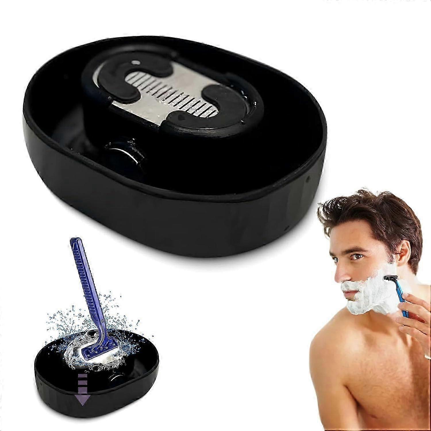 Razor Rinser, Portable Men's Shaving Razor Cleaner, Quick Cleaning Solution for Hand Shavers Compatible with Most Razors