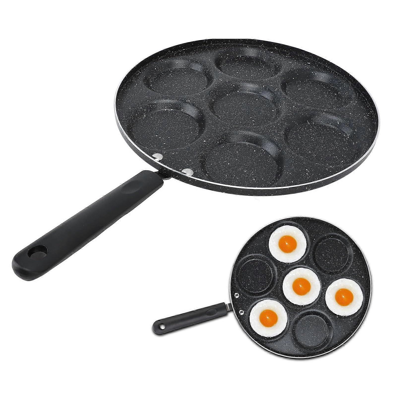 Egg Frying Pan 7 Cup Capacity Cast Iron Nonstick Round Egg Cooker Pan For Home Kitchen