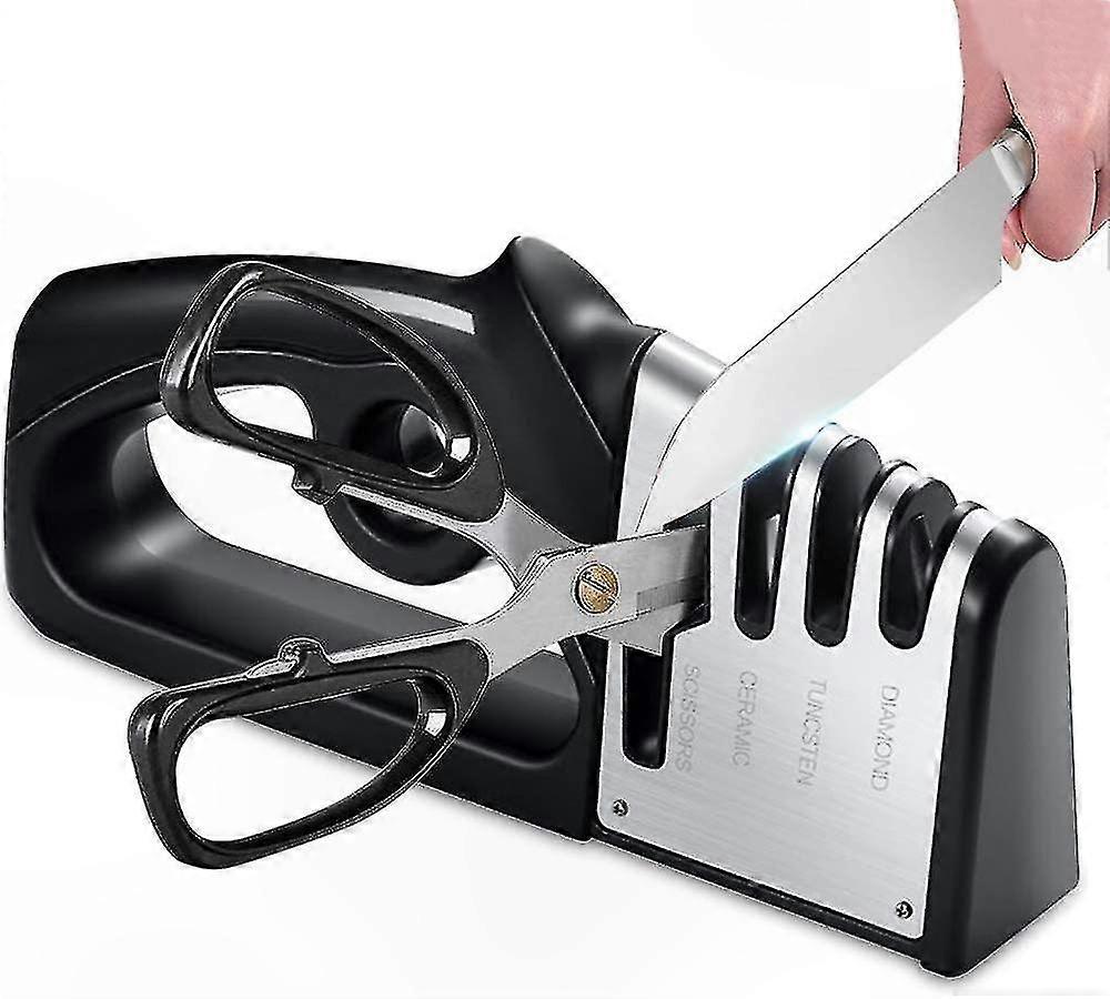 Multi-Functional Kitchen Tool Set with Sharpener, Scissors, and Non-Slip Grip