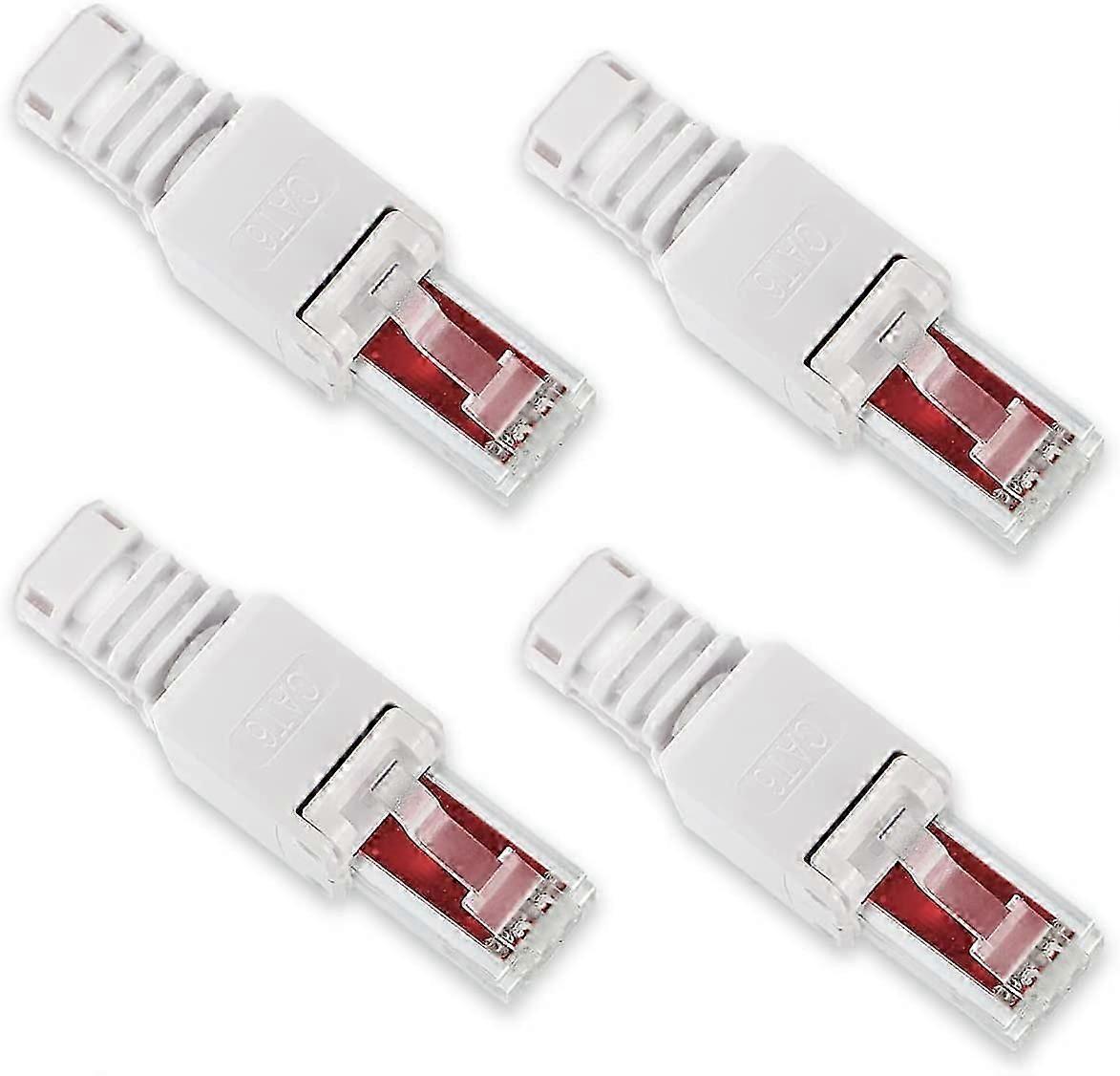 4pc RJ45 Cat6 Cat5 LAN Patch Network Cable Plug Tool-Free Mounting