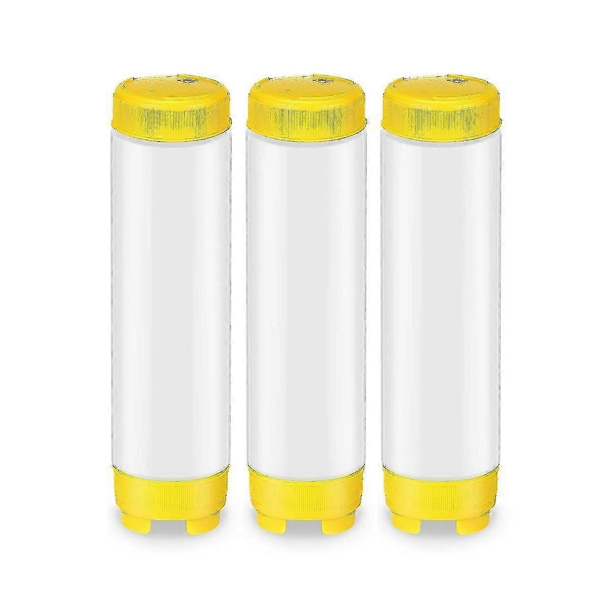Inverted 16Oz Plastic Squeeze Bottles with Refillable Tip Valve for Sauces Dispensing