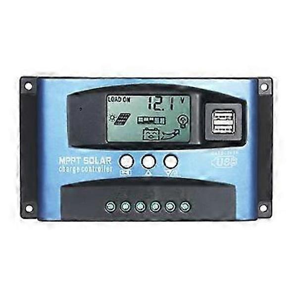 Contrôleur de charge solaire MPPT Double régulateur solaire USB Écran LCD intelligent 5V/2A Double sortie USB 12V/24V Identification automatique