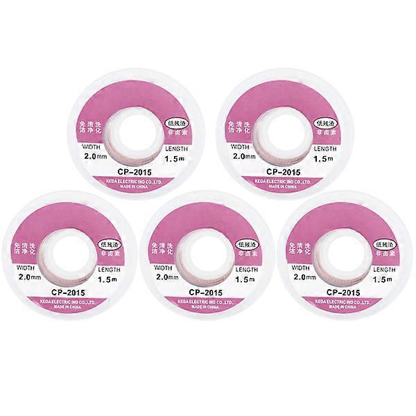 5 Pcs BGA Solder Wick Desoldering Wire Braid Solder Remover Wire 1.5 m