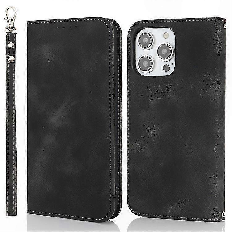 Genuine Leather Magnetic Flip Case with Stand Function and Secure Closure for 15 Pro Max