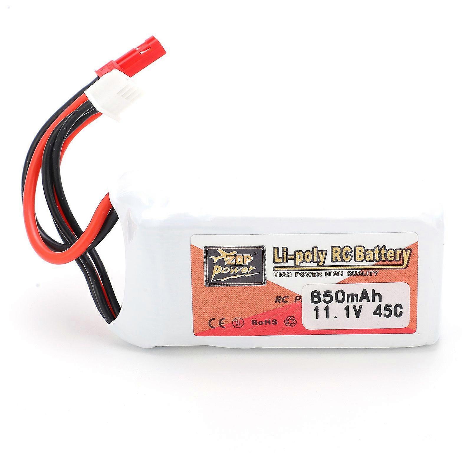 11.1V 850mAh 45C LiPolymer Lipo Rechargeable Battery JST Plug for RC Cars Boats Helicopter