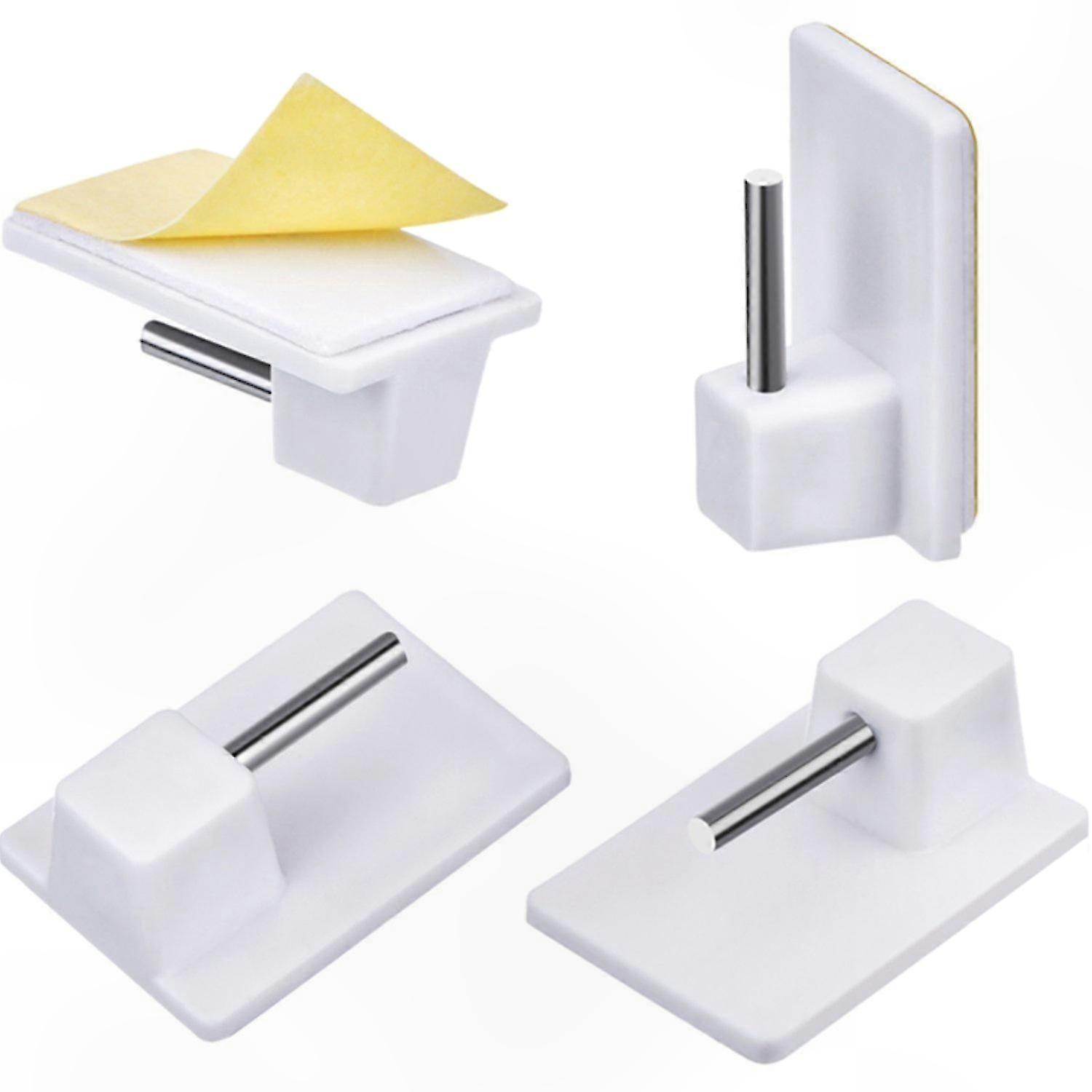 White Self-Adhesive Hooks for Net Curtain Rods, 20 Pack