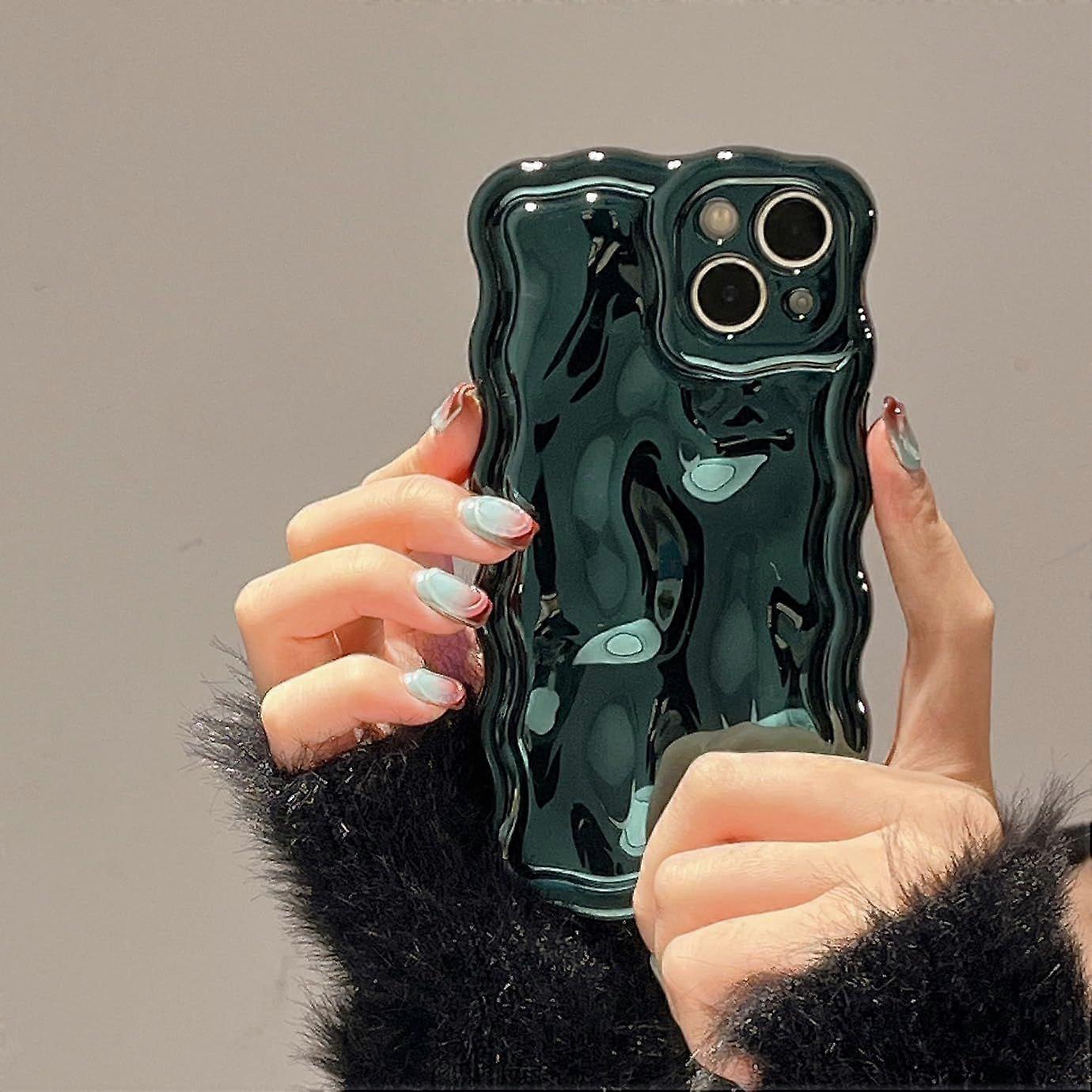 Compatible with iPhone case, 3D meteorite bubble pattern electroplating glitter