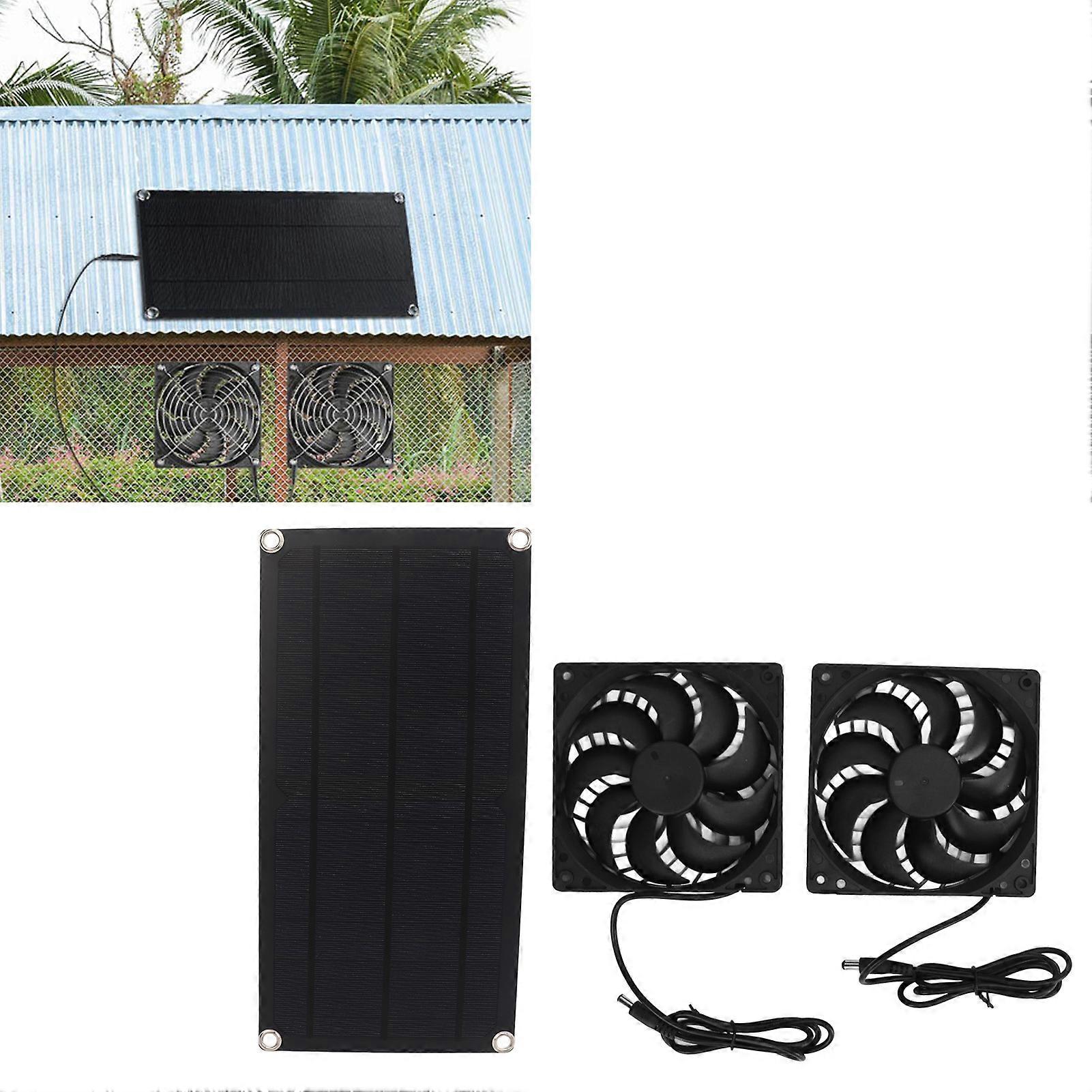 10W 18V Monocrystalline Solar Panel Fan Kit Waterproof USB DC
