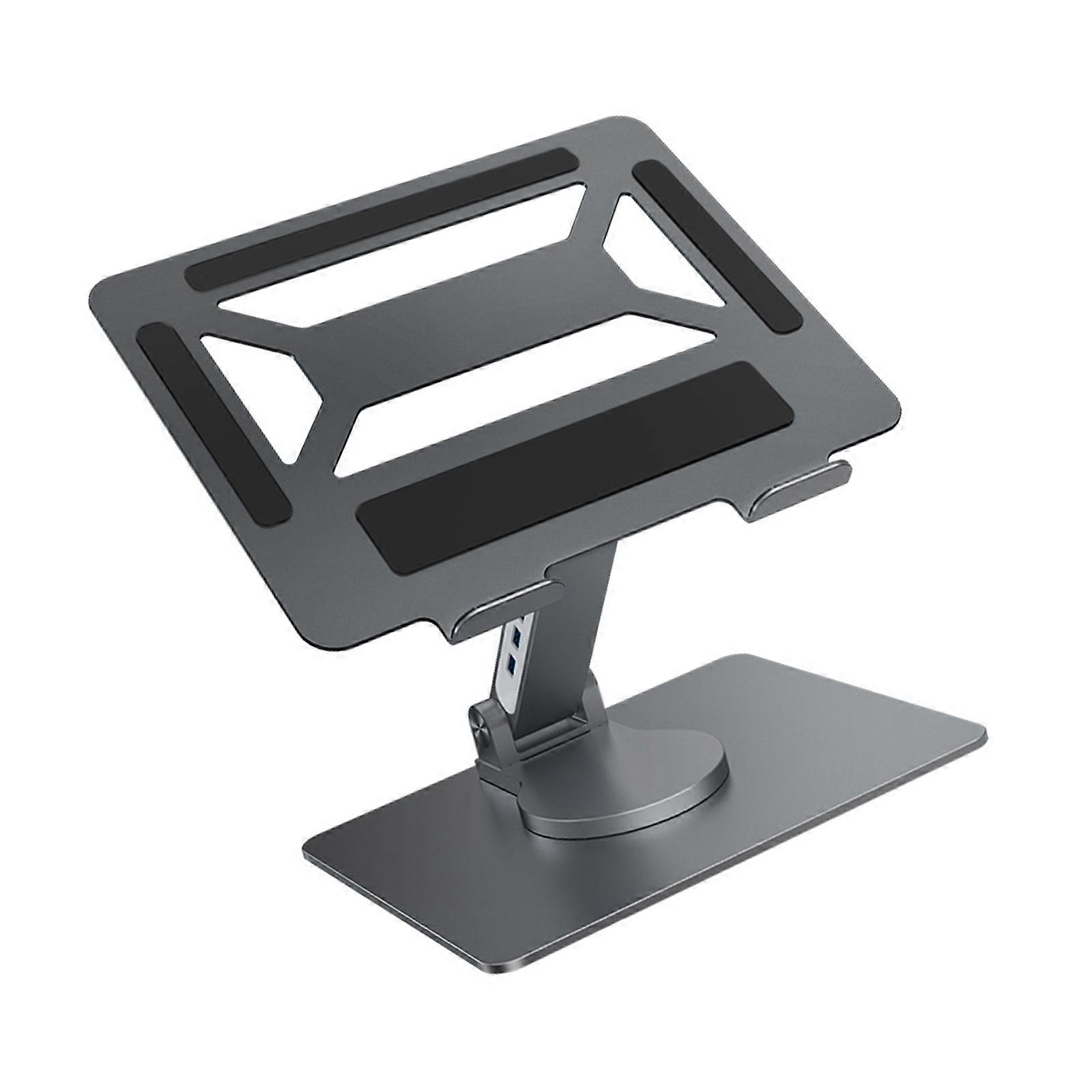 Portable Aluminum Laptop Stand With 360 Rotating Base Foldable Design Dock Adjustable Ergonomic Platform For Computers Tablets Multicolor