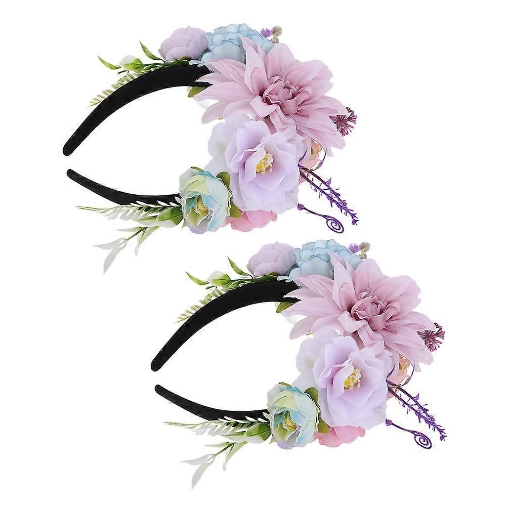 Here's a refined and engaging product description for your **2pcs Floral Wreath Headband**:
🌸 **2pcs Floral Wreath Headbands – Elegant Bridal &