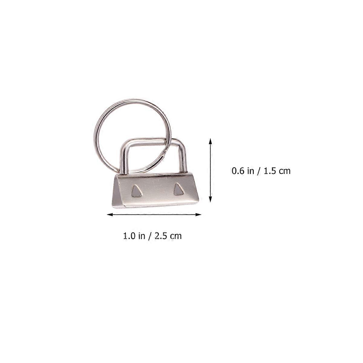 Keyring Diy Fabric Key Chain Fob Wristlet for Hand Craft Projects Bronze Color 2.5x2.5cm Corrosion-Resistant Strong Metal 30Pcs