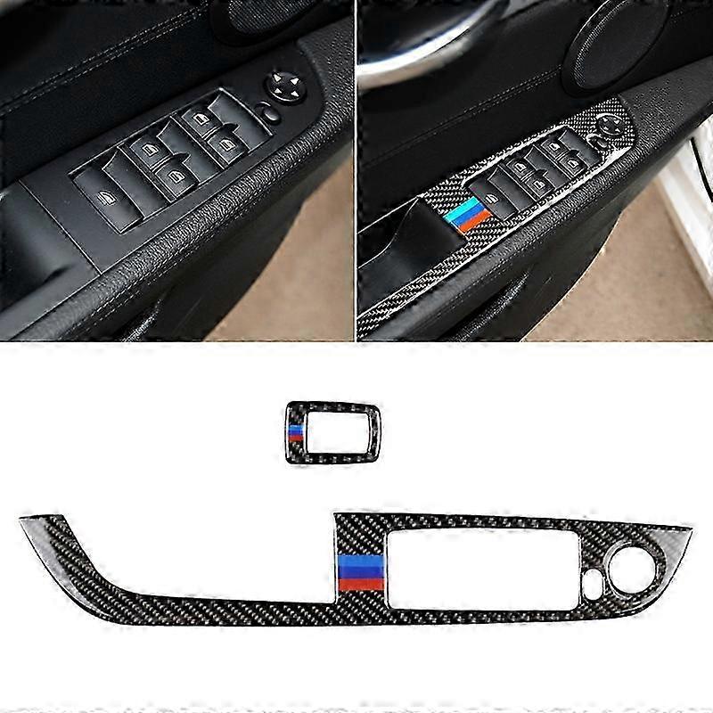2025 Car Carbon Fiber Window Lift Panel Without Folding Key Three Color Decorative Sticker for BMW Z4 Left Drive 2009-2015