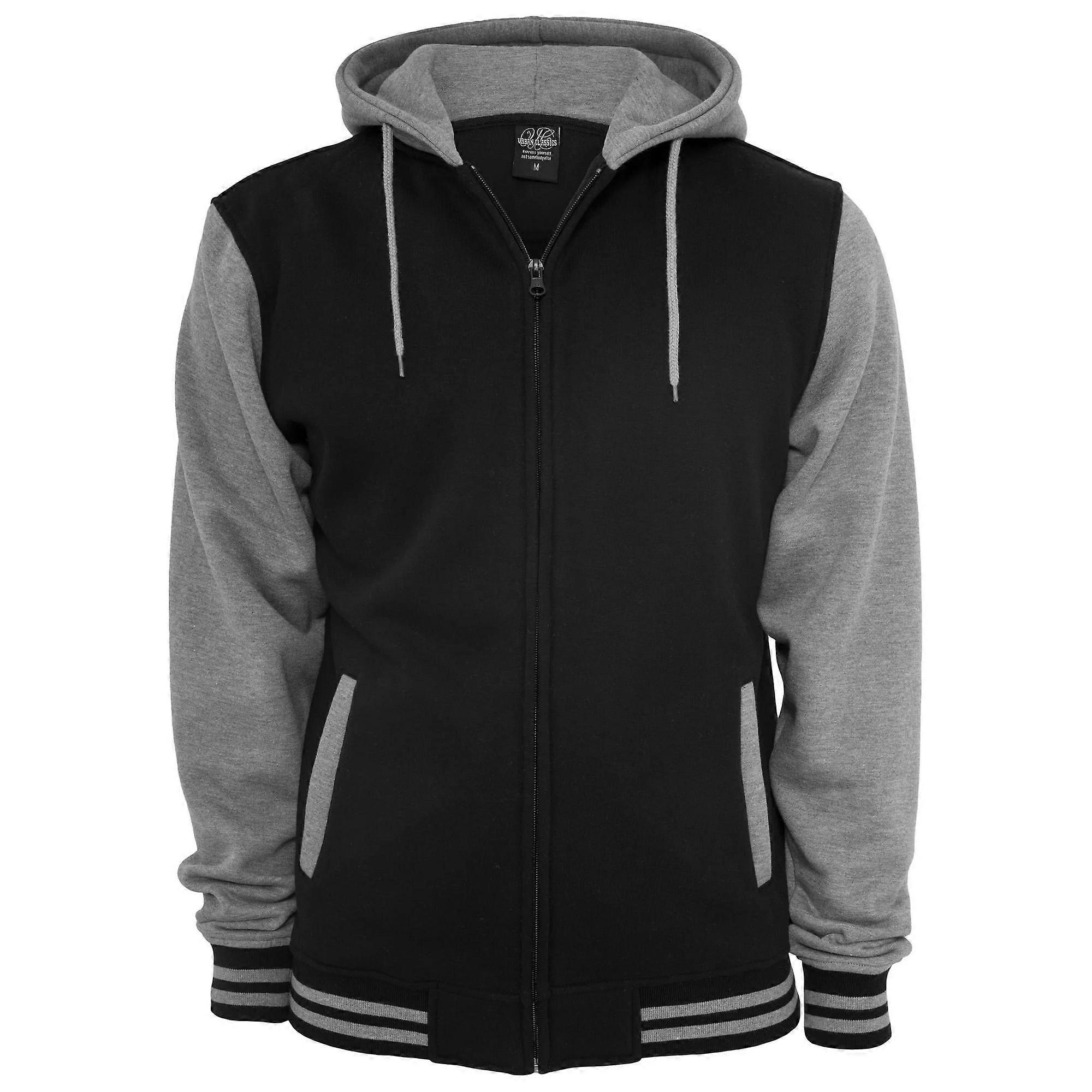 Urban Classics Herren Zweifarbiger Kapuzenpullover mit Reißverschluss