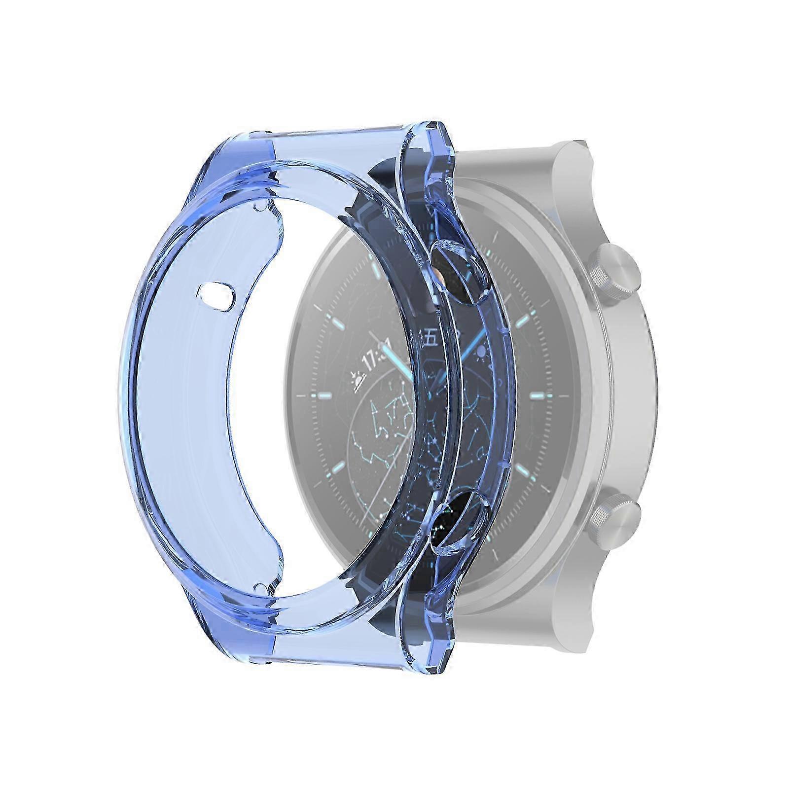 For Huawei Watch GT 2 Pro / GT 2 ECG Half Coverage Hollowed TPU Protective Case(Transparent Blue) 2025