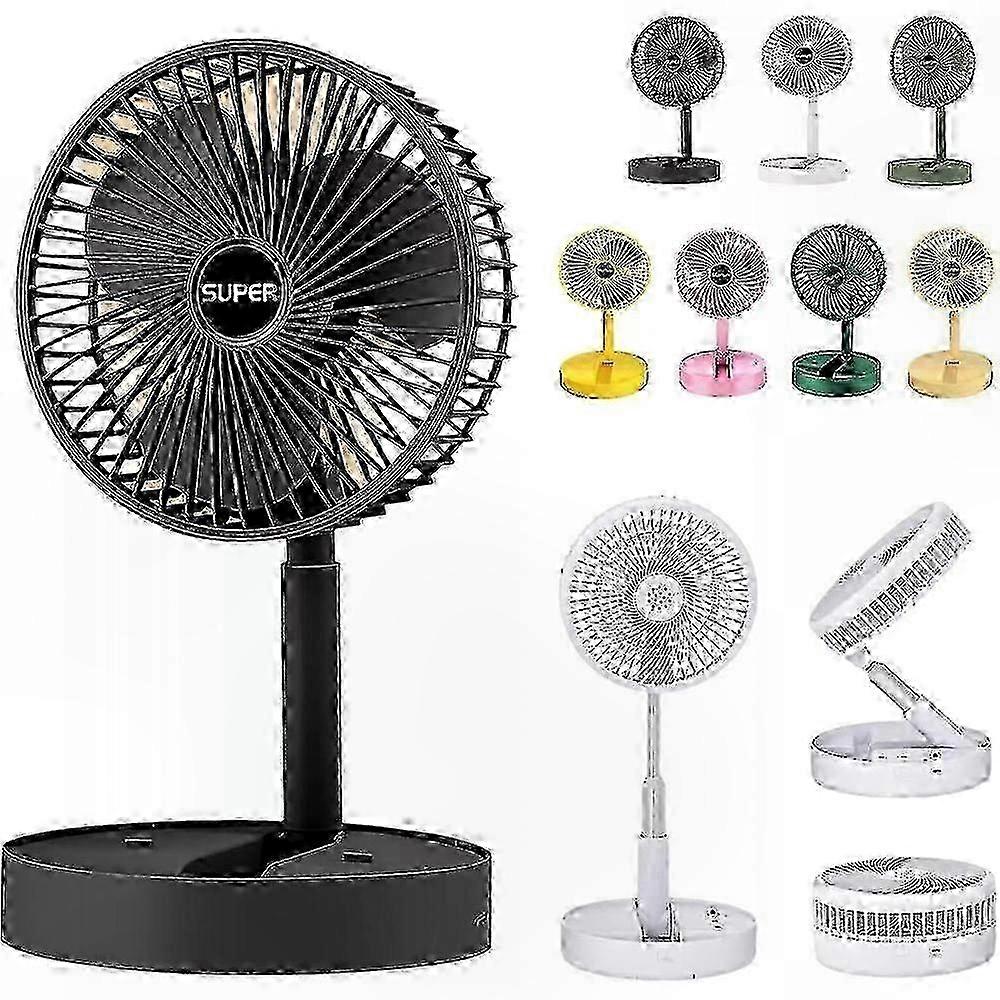 Adjustable Folding Fan - Portable USB Rechargeable Desk Cooler with 360 Rotation for Indoor Use