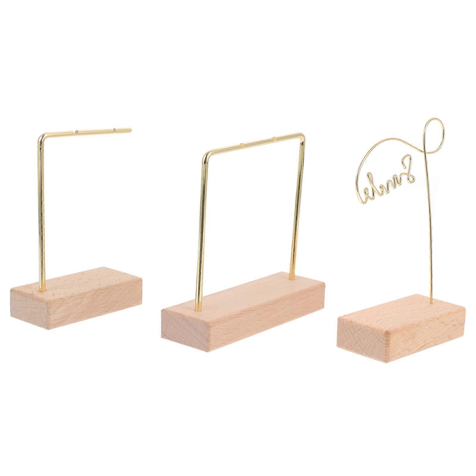 Golden Jewelry Rack for Storage Use Featuring 6Pcs Wooden Display Stands