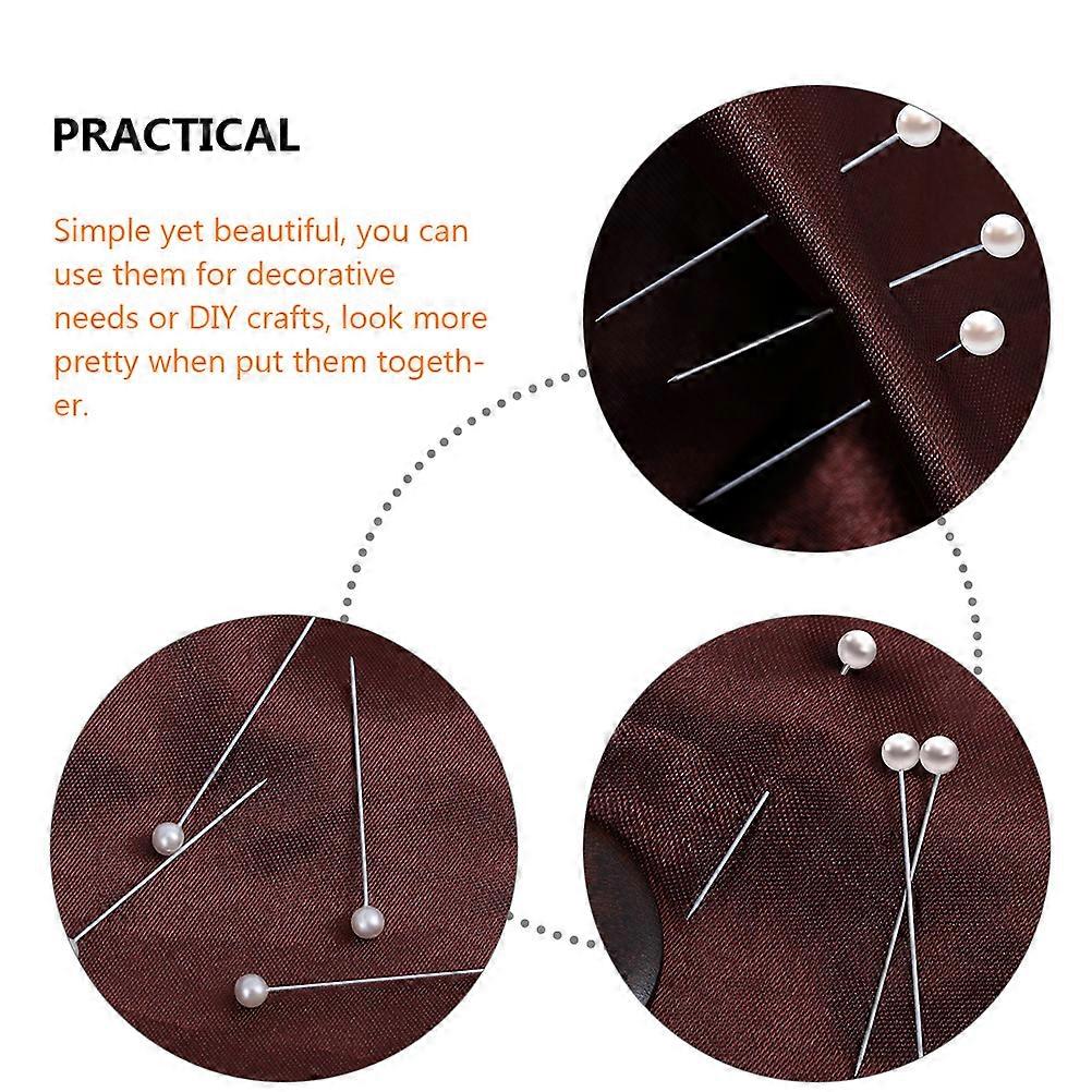 Pearl Head Pin Push Pin for Craft Supplies Stainless Steel and Plastic Suitable for Bouquets Diy Projects 600Pcs