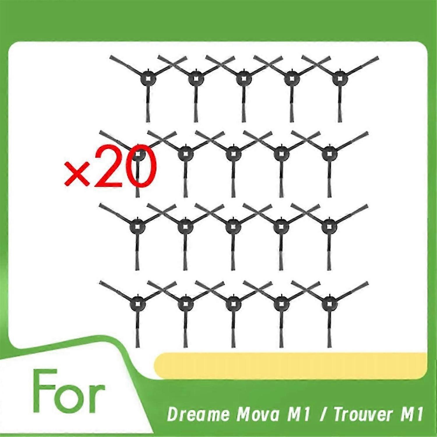 20 Pcs Side Brush for Dreame Mova M1 / Trouver M1 Robot Vacuum Cleaner Parts Replacement