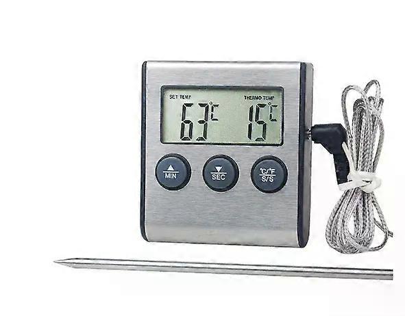 Digital Timing Food Thermometer Temperature Meter with Timer Function Meat Probe Electronic Kitchen Tools For Cooking BBQ Oven
