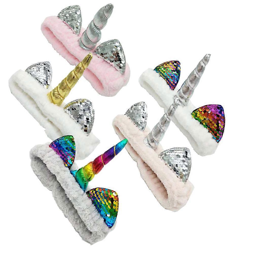 10Pcs Unicorn Headband for Women Use with Sequined Fabric Design