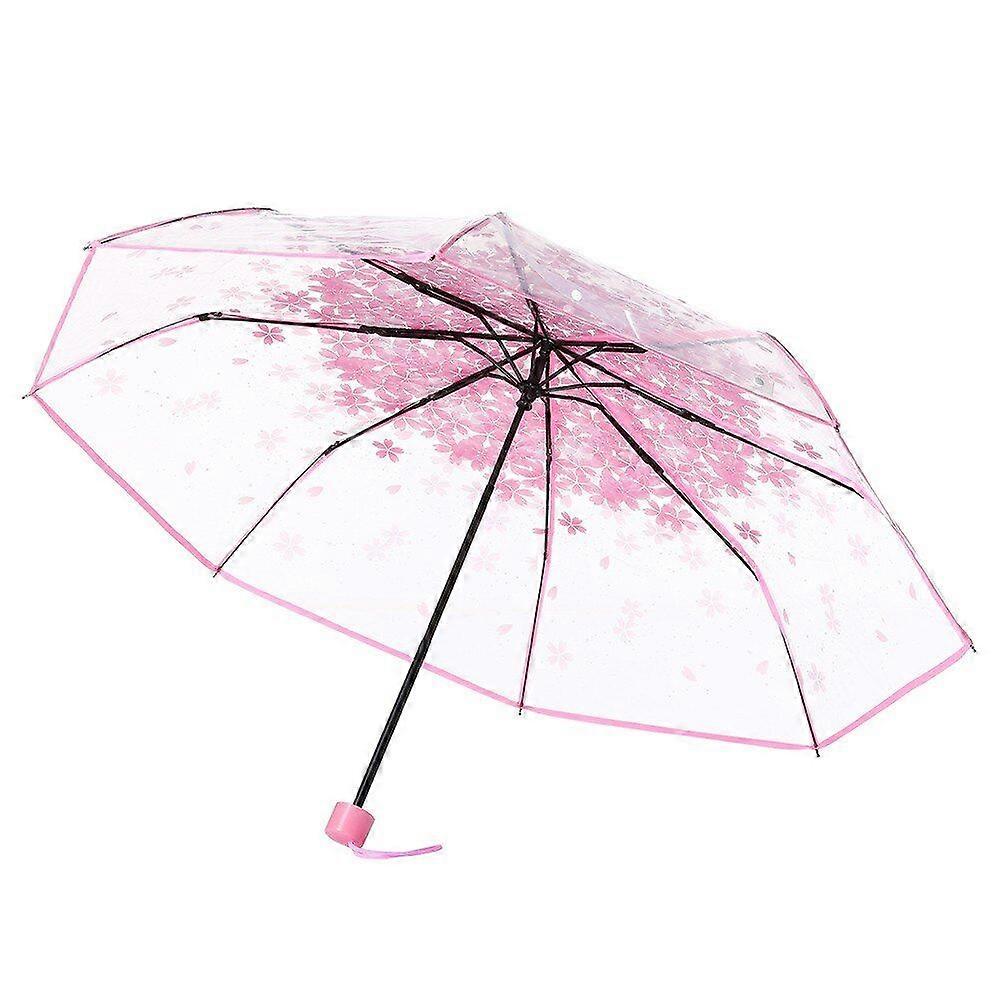 Transparent umbrella windproof and rainproof transparent cherry blossom #5