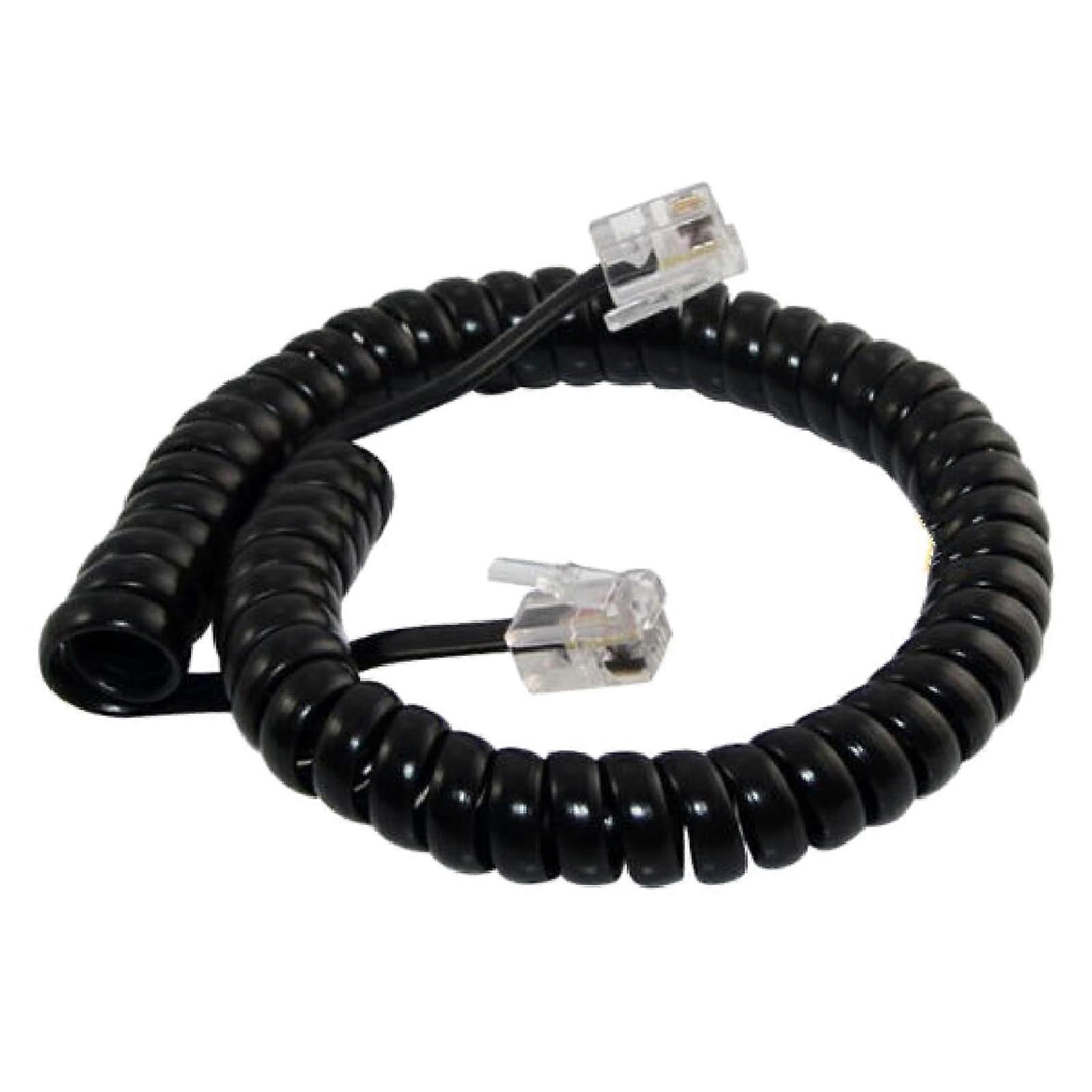 Modern Coiled RJ9 RJ11 4P4C Telephone Cord 25 Feet Spring Design for Office Home Decoration Red Color