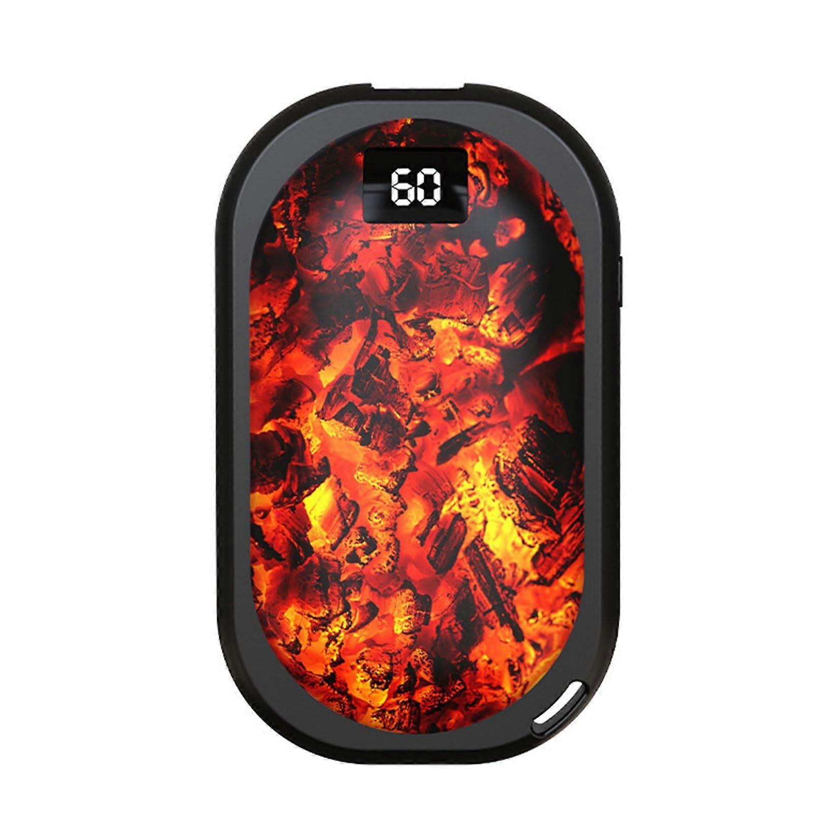 Double Sided Heating USB Hand Warmer With Display Adjustable Temperature Rechargeable Portable Outdoor And Office Use