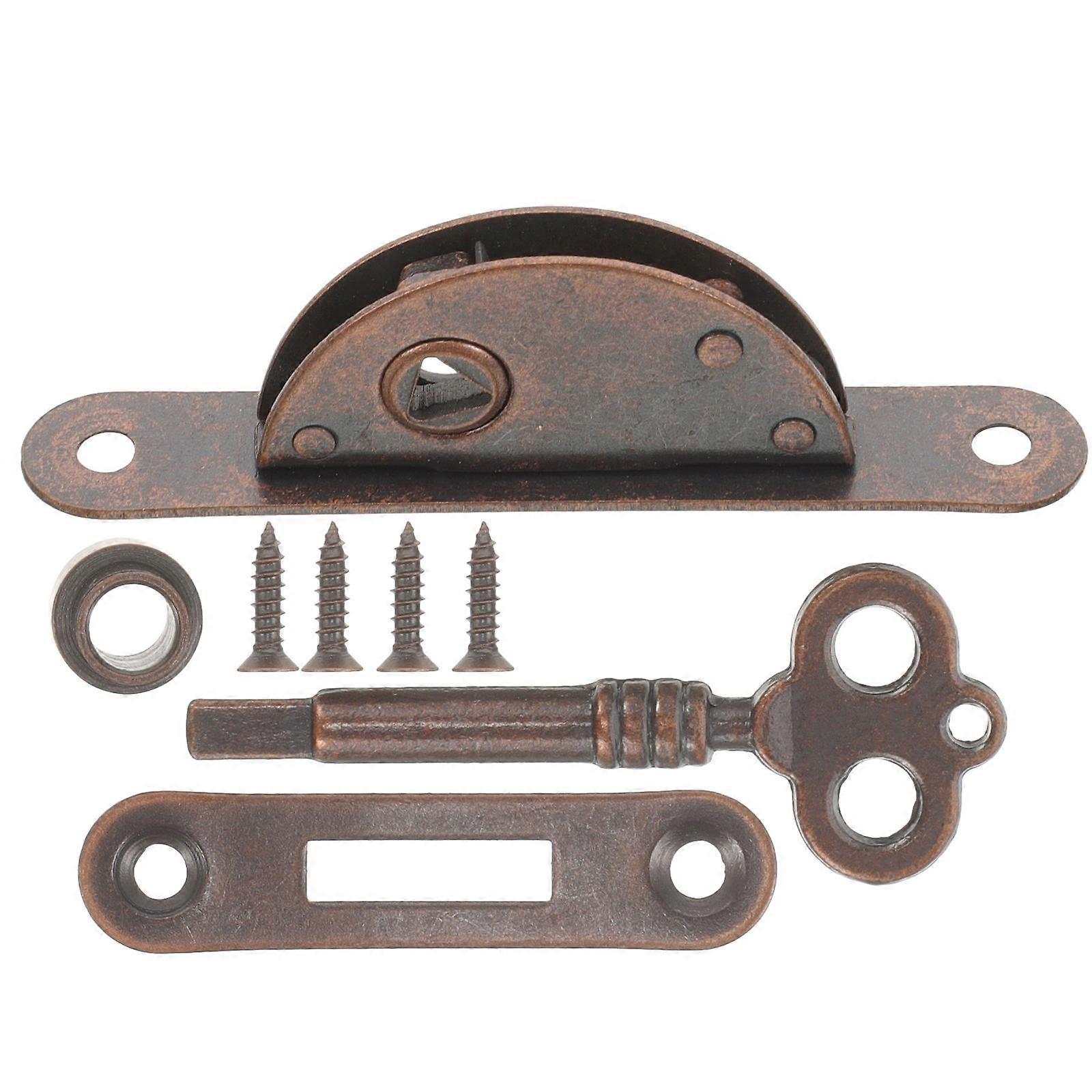 Antique Lock for Cupboard Doors with 2Sets Durable Iron Furniture Lock
