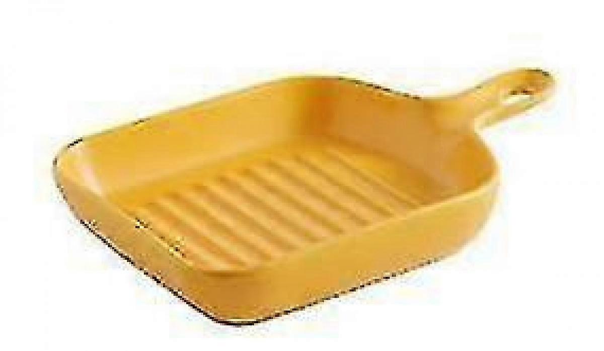 Creative Plate Oven Baking Baking Tray Ceramic Household Handle Western Tableware Dish Plateyellow