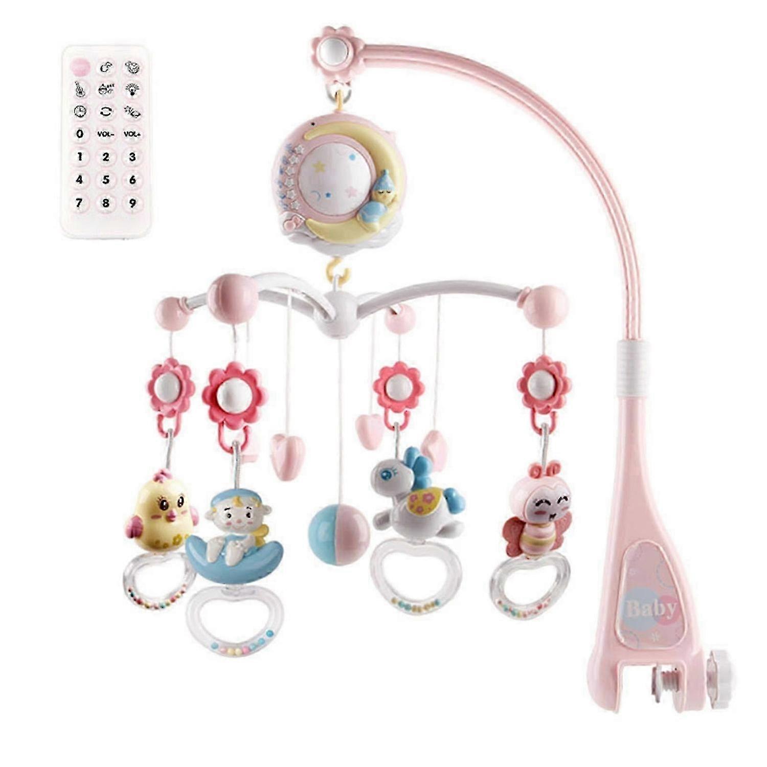 Baby Sleeping Toy with Music Night Lights Projector & Timing Function Baby Musical Crib Mobile Hanging Rotating Rattles Blue
