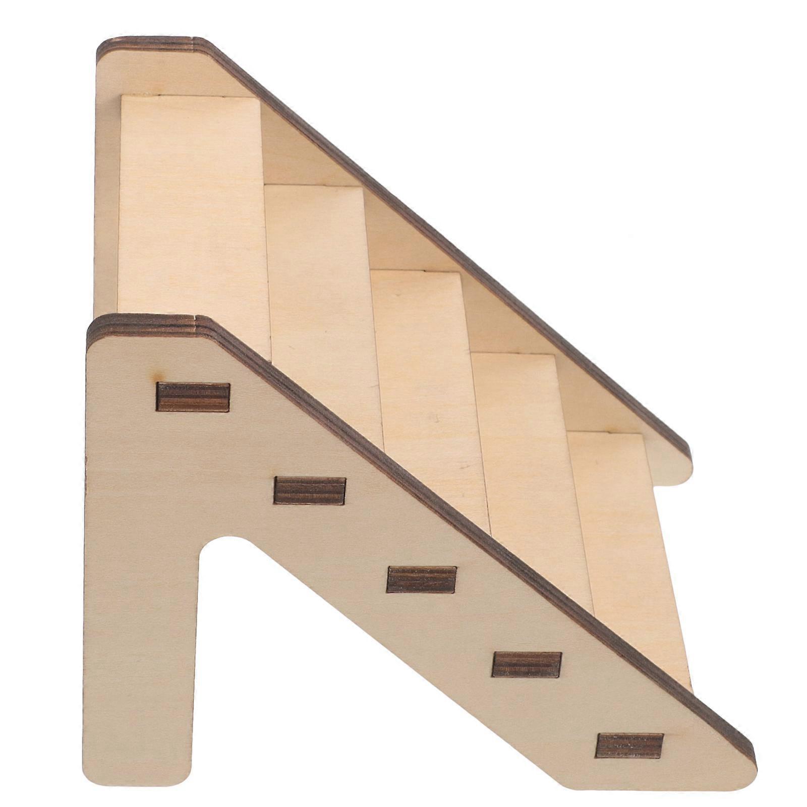 Pet Ladder Plaything Wooden Hamster Ladder for Small Pets 5Pcs Set