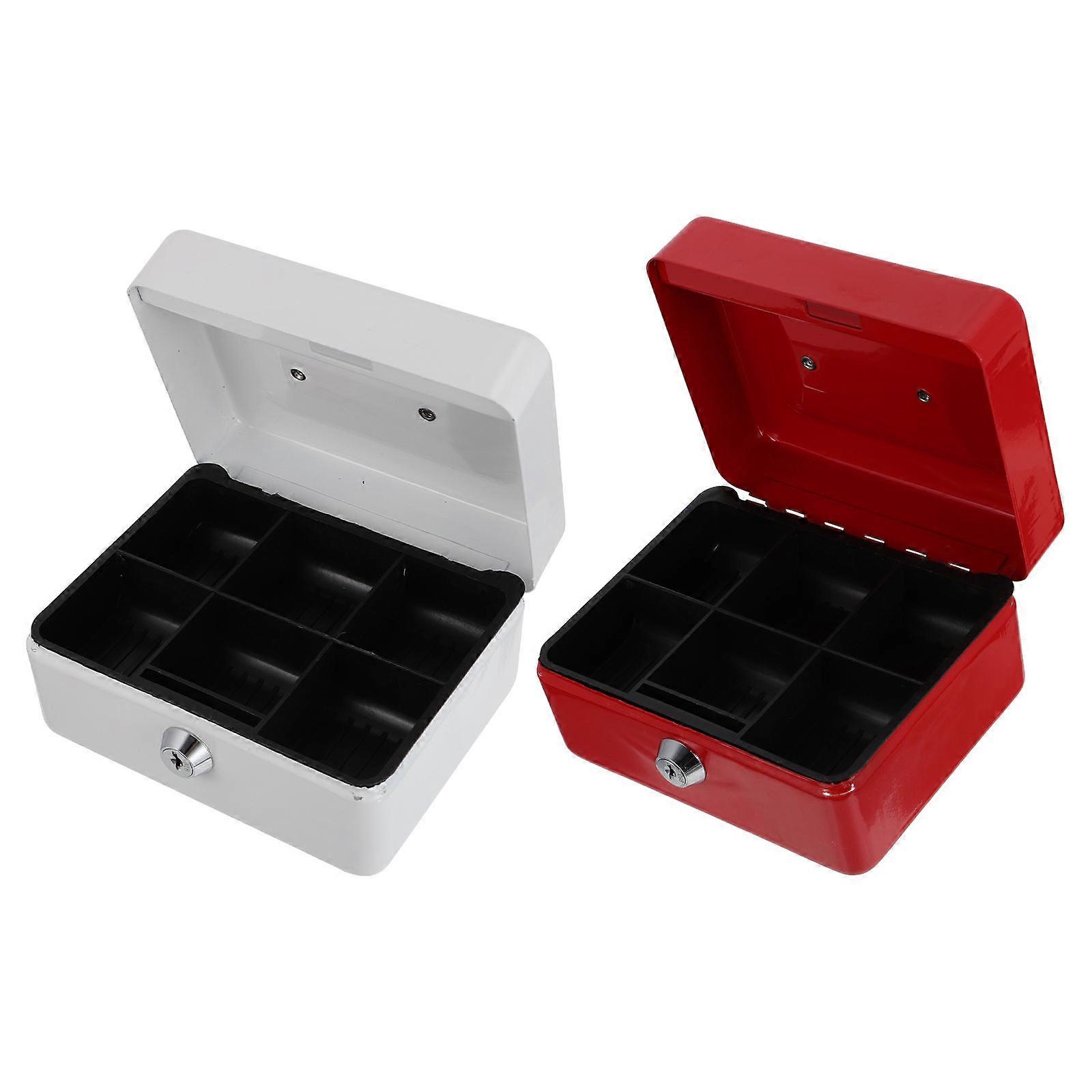 Portable Red Iron Storage Holder for Household Use 2Pcs Storage Boxes