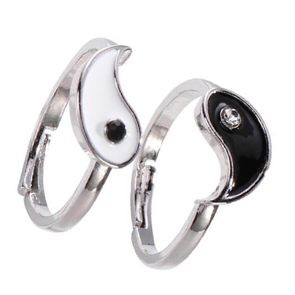 Adjustable Rings for Women Vintage Open Ring Matching Ring 6Pcs