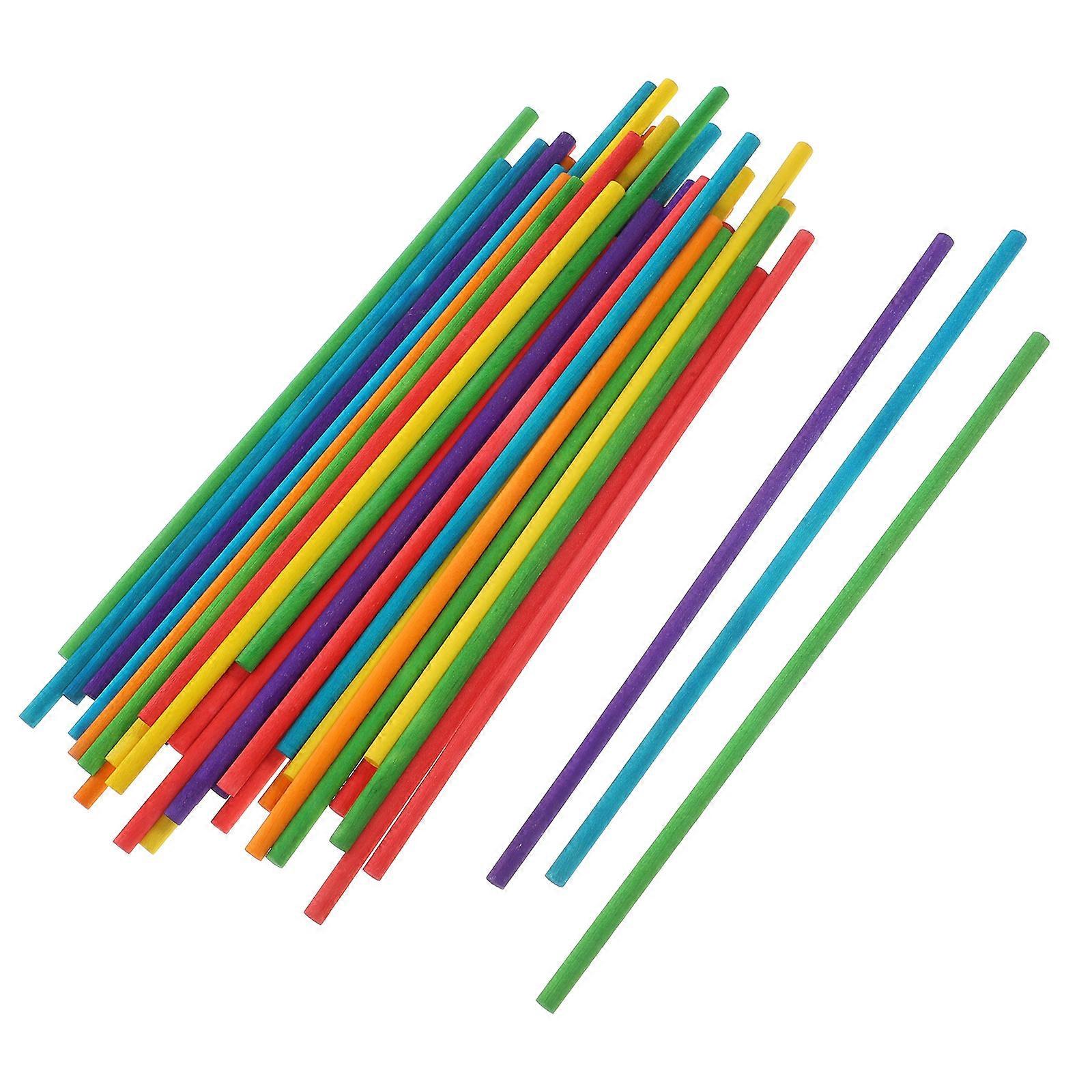 Assorted Color Round Wood Sticks Kids Activity Craft Projects 20x0.5x0.5cm Versatile 500 Pcs