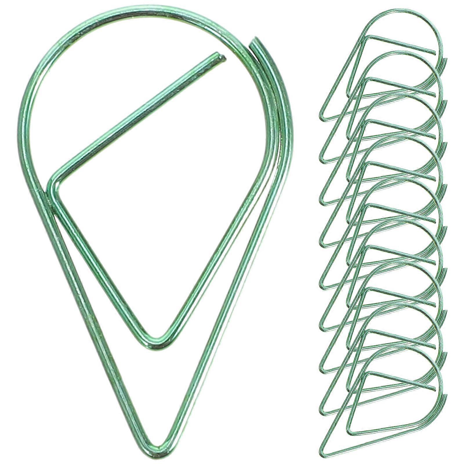 Decorative Bills Clamp Accessories For Office Use Featuring Dripping Shape 30 Pcs Green