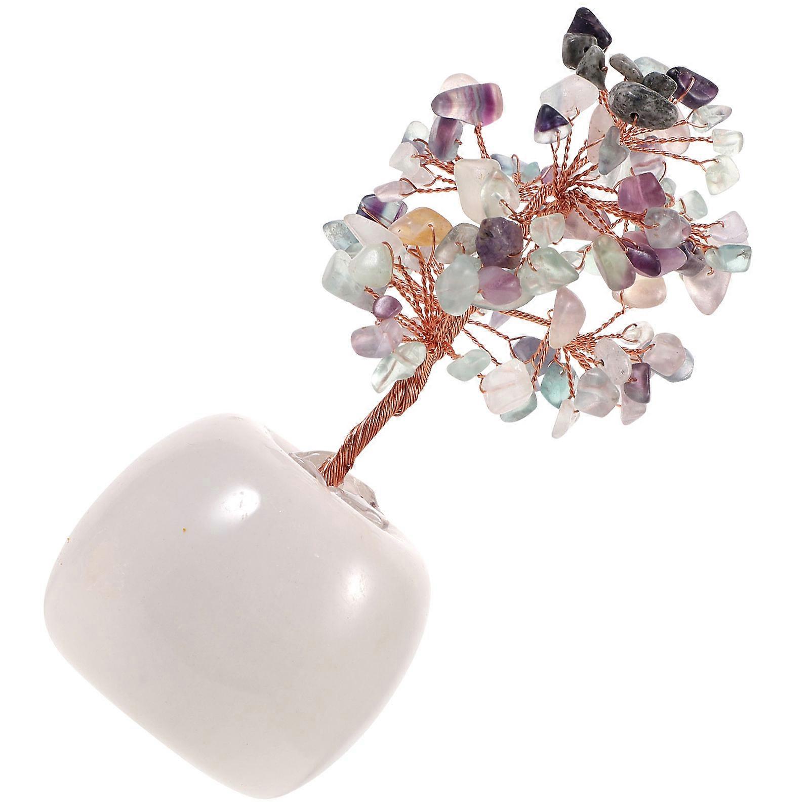 3Pcs Multi Crystal Tree Decoration for Home Office Gift Recipients Fine Craftsmanship Desktop Decor 5.5X5.5X13Cm