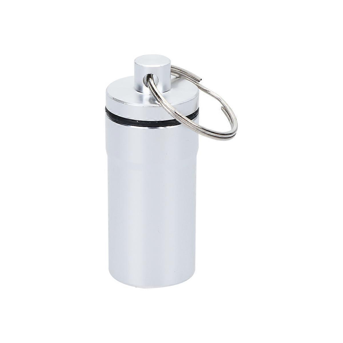 Waterproof Aluminum Alloy Portable Pill Holder Keychain for Storage Use 4Pcs